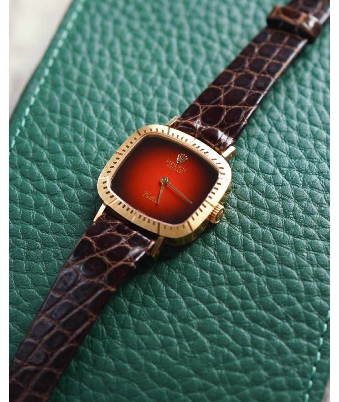 ROLEX Красные часы из желтого золота, фото 5