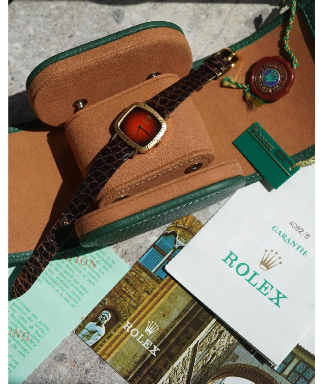 ROLEX Красные часы из желтого золота, фото 4