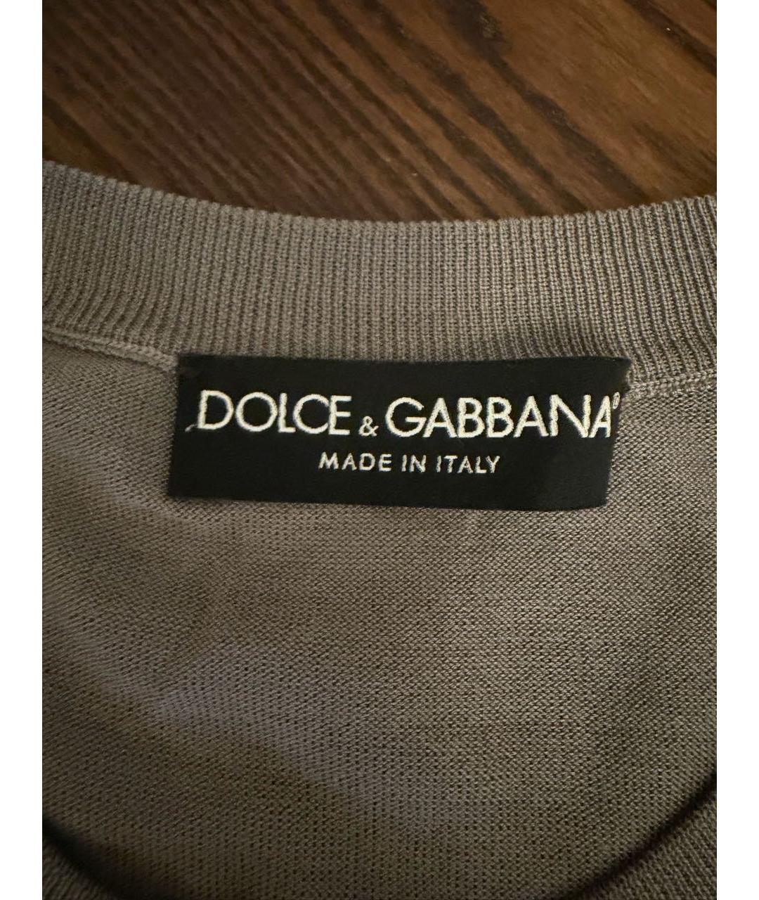 DOLCE&GABBANA Серый шелковый джемпер / свитер, фото 2
