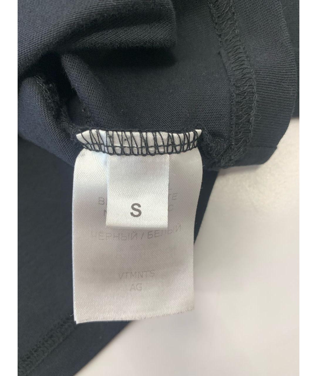 VETEMENTS Черная хлопковая футболка, фото 4