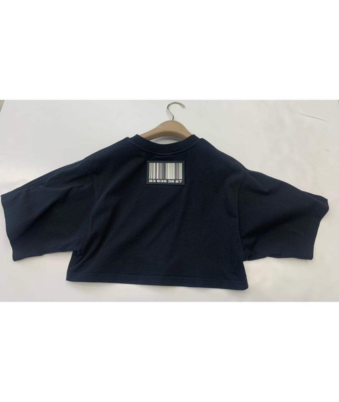 VETEMENTS Черная хлопковая футболка, фото 2