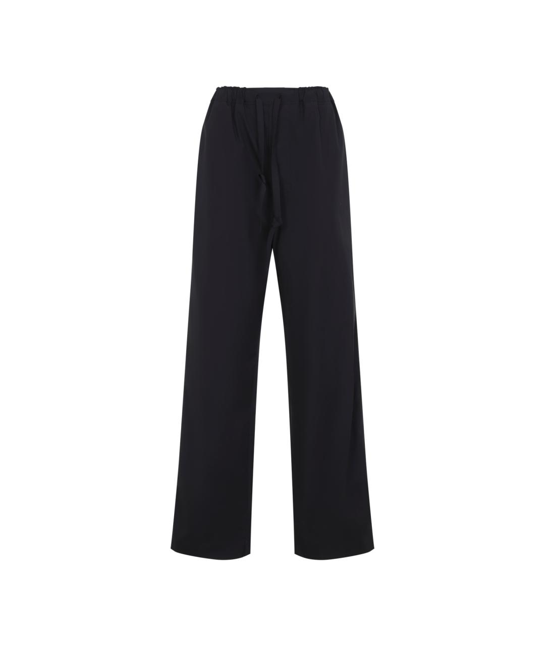 PHOEBE PHILO Черные хлопковые прямые брюки, фото 1