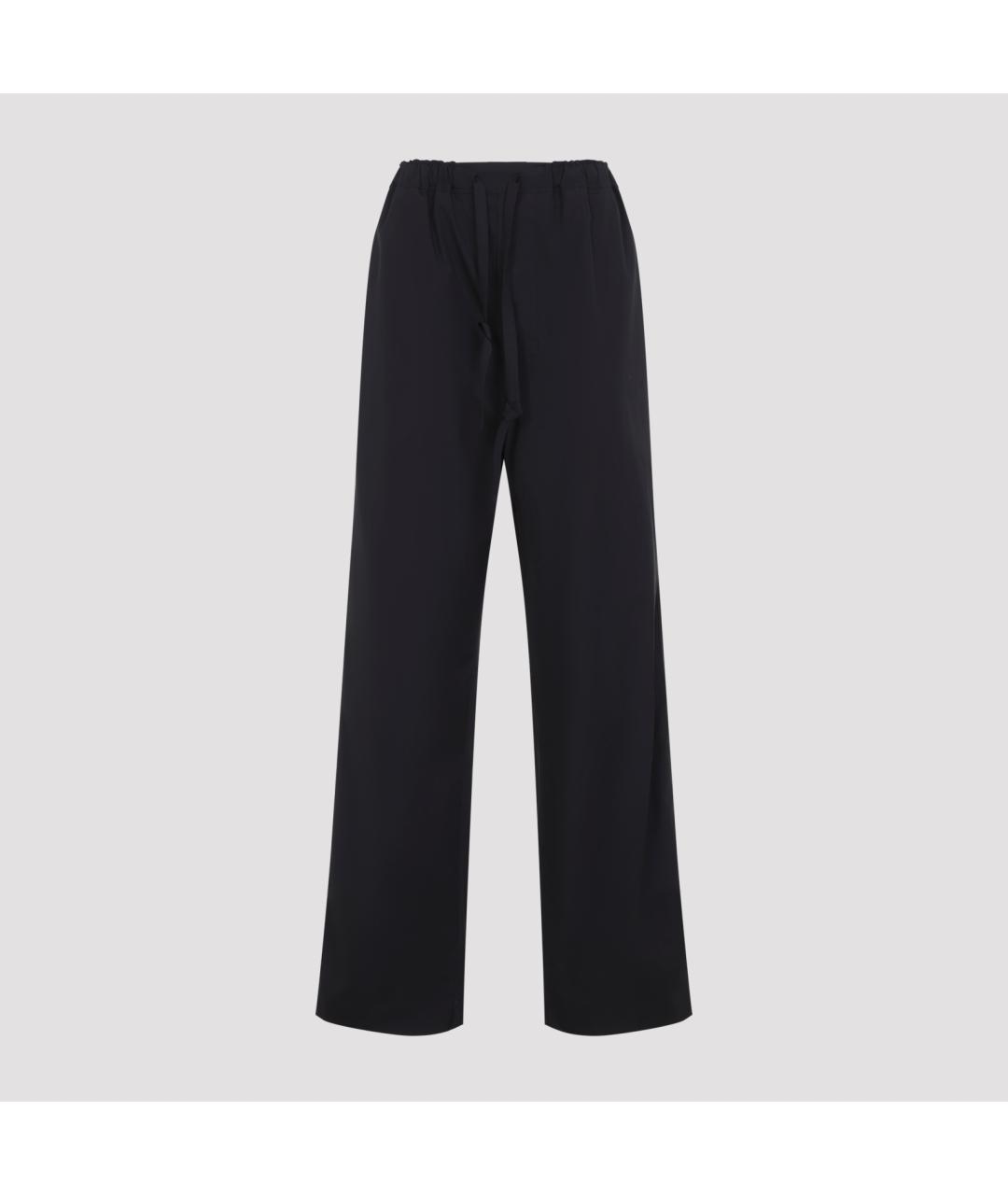 PHOEBE PHILO Черные хлопковые прямые брюки, фото 2