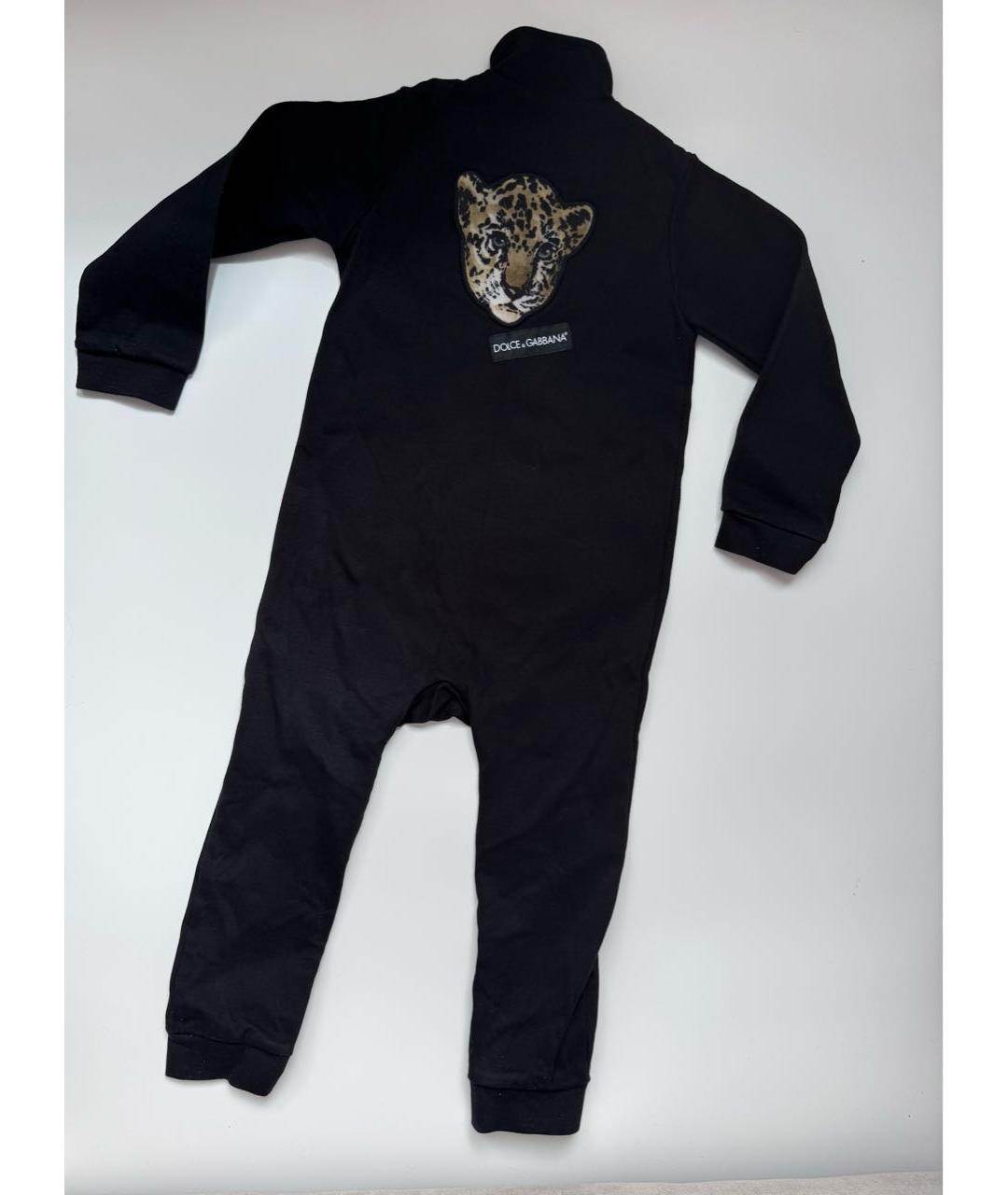 DOLCE & GABBANA KIDS Черный хлопковый комбинезон, фото 3