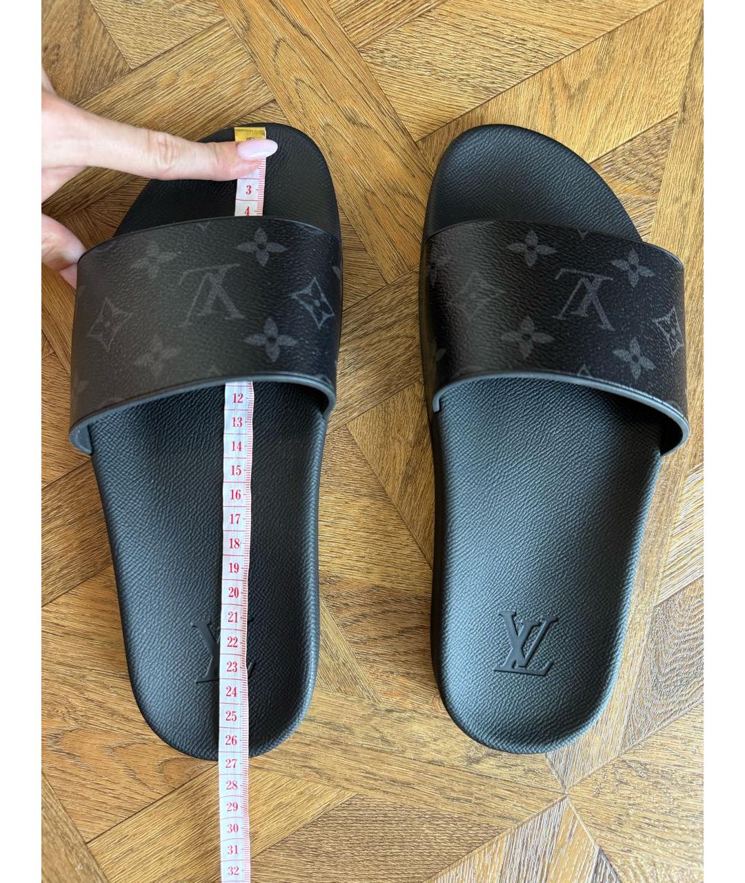 LOUIS VUITTON Черные шлепанцы, фото 6