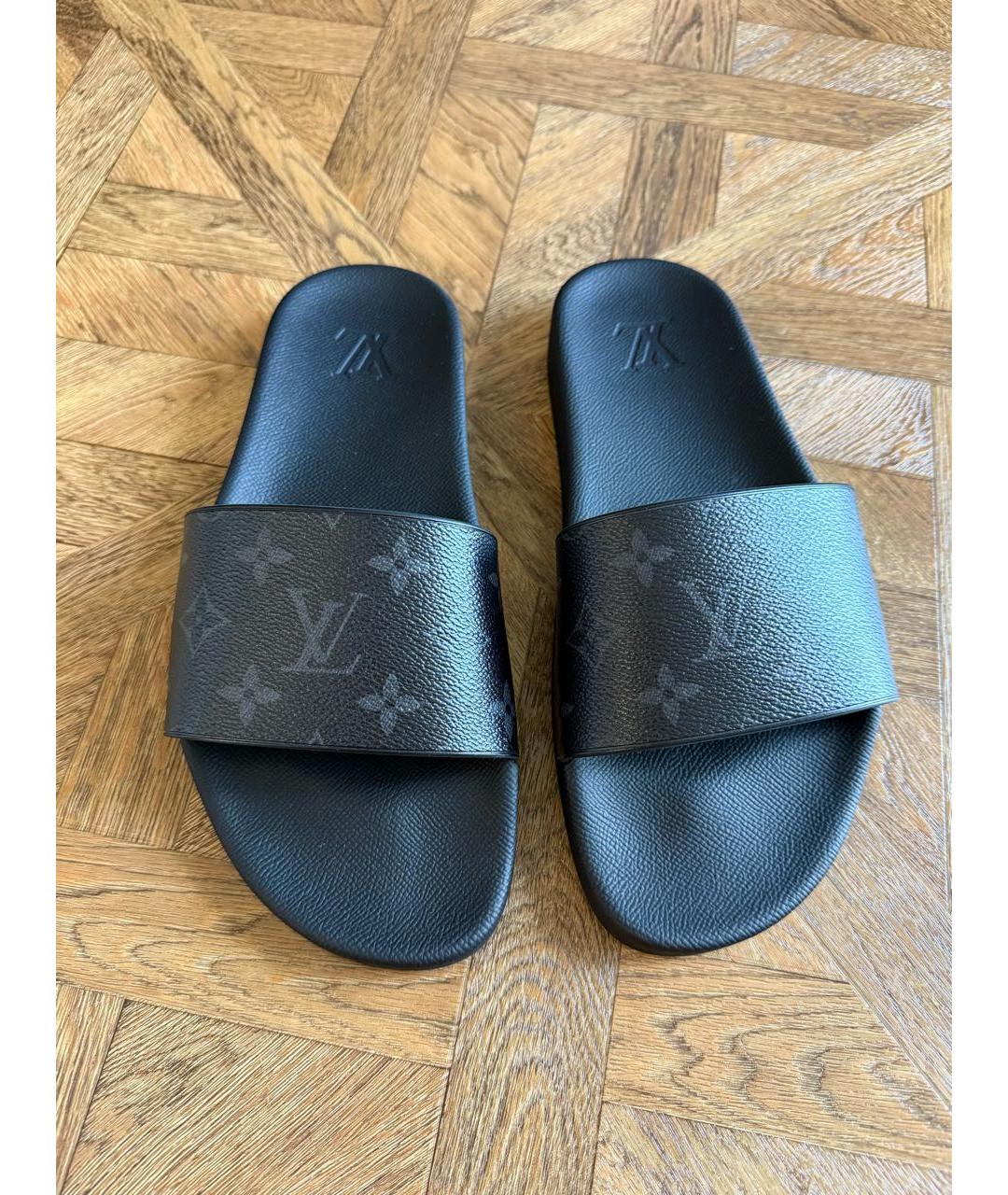 LOUIS VUITTON Черные шлепанцы, фото 2