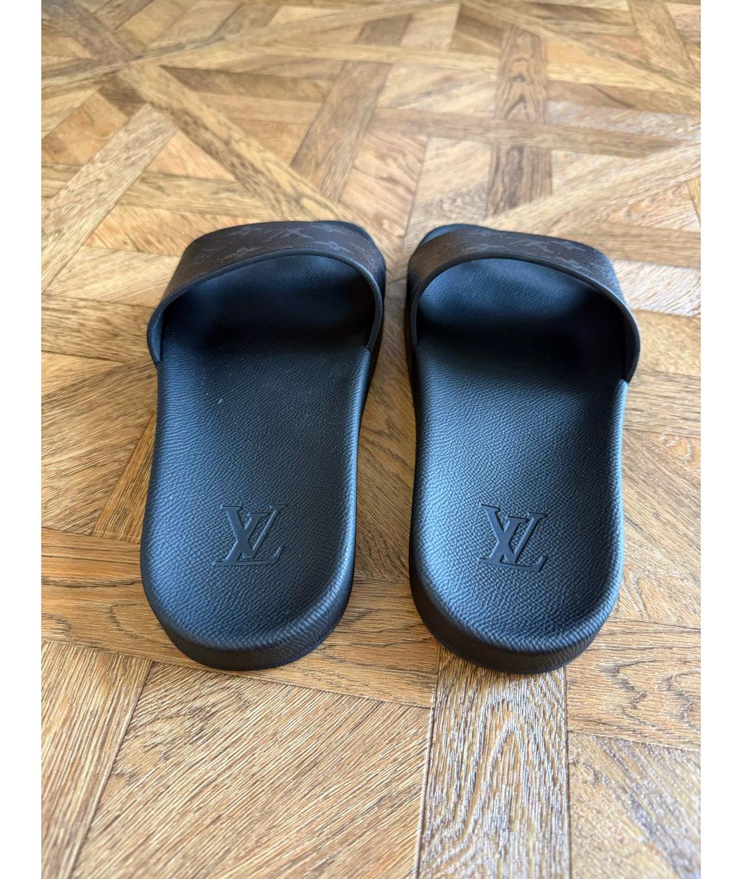 LOUIS VUITTON Черные шлепанцы, фото 4