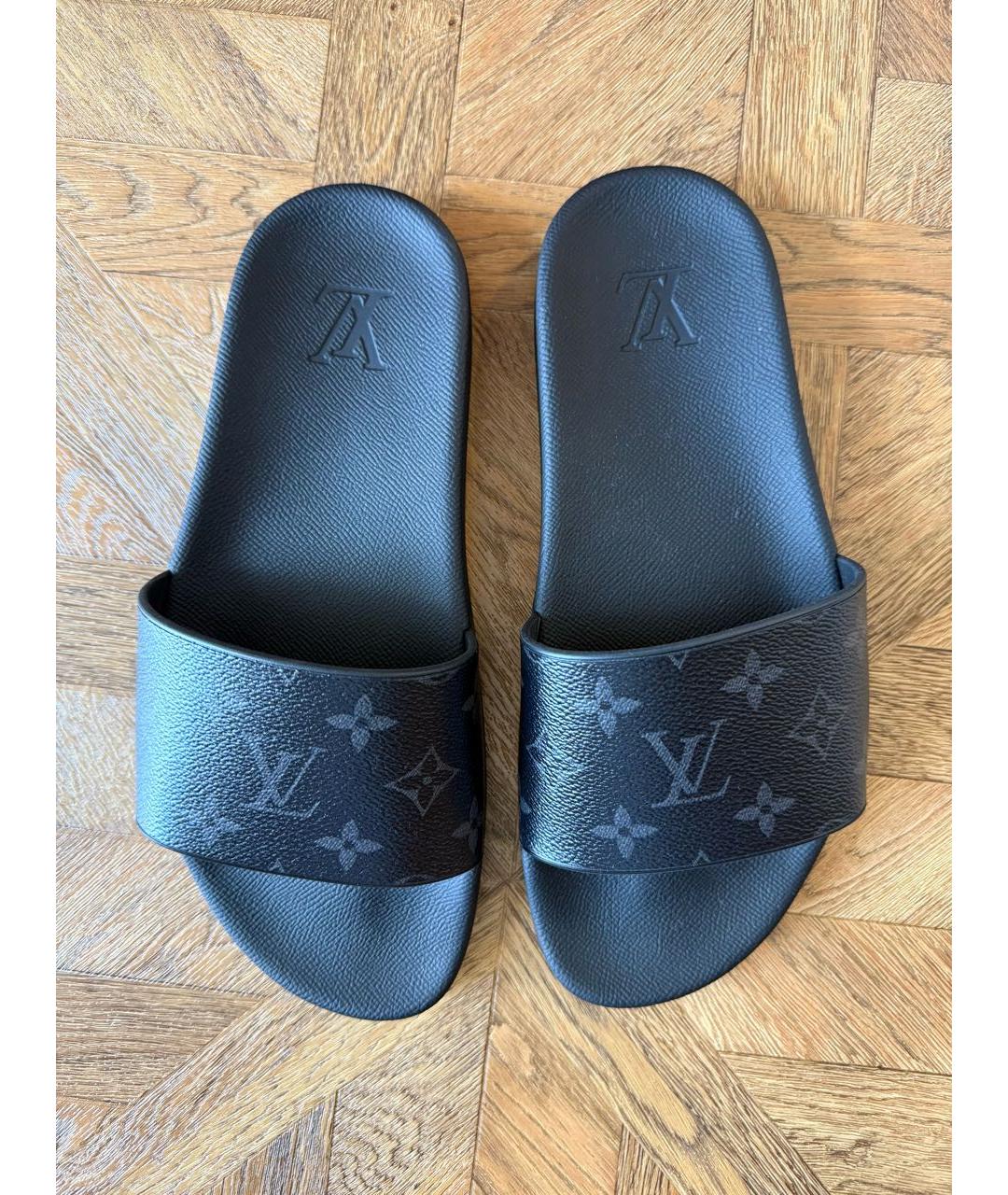 LOUIS VUITTON Черные шлепанцы, фото 3