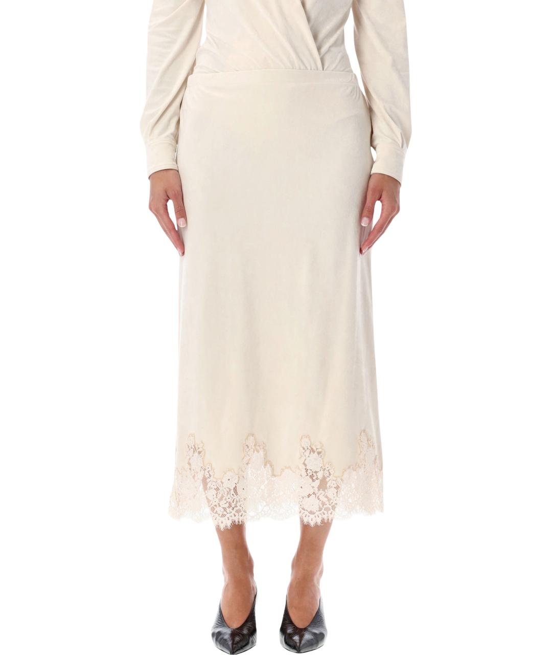 ALBERTA FERRETTI Бежевая юбка миди, фото 1