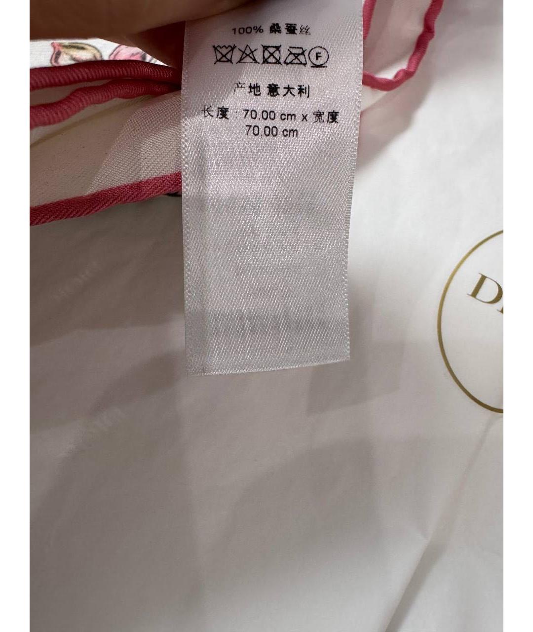 CHRISTIAN DIOR Белый шелковый платок, фото 4