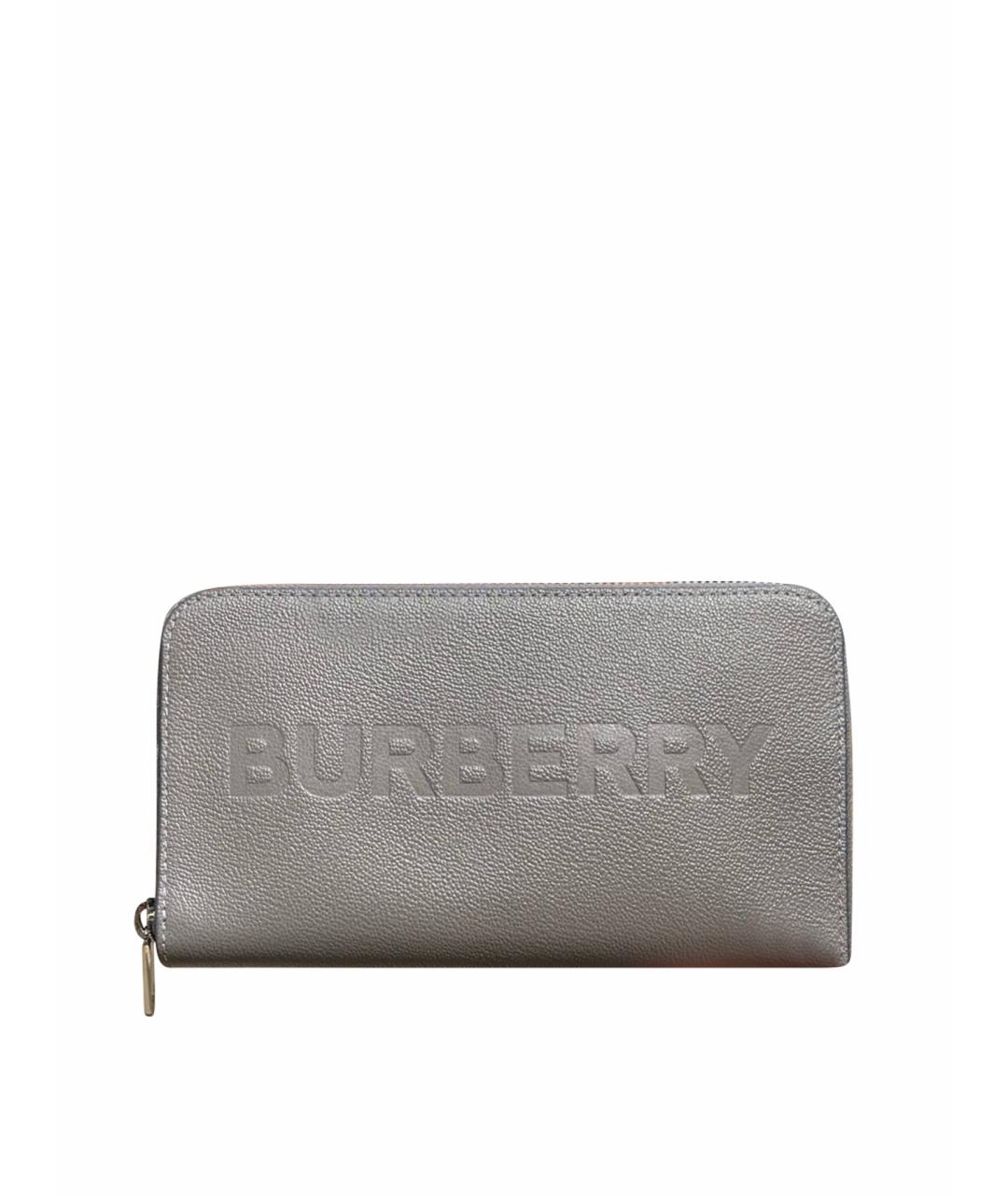BURBERRY Серый кожаный кошелек, фото 1