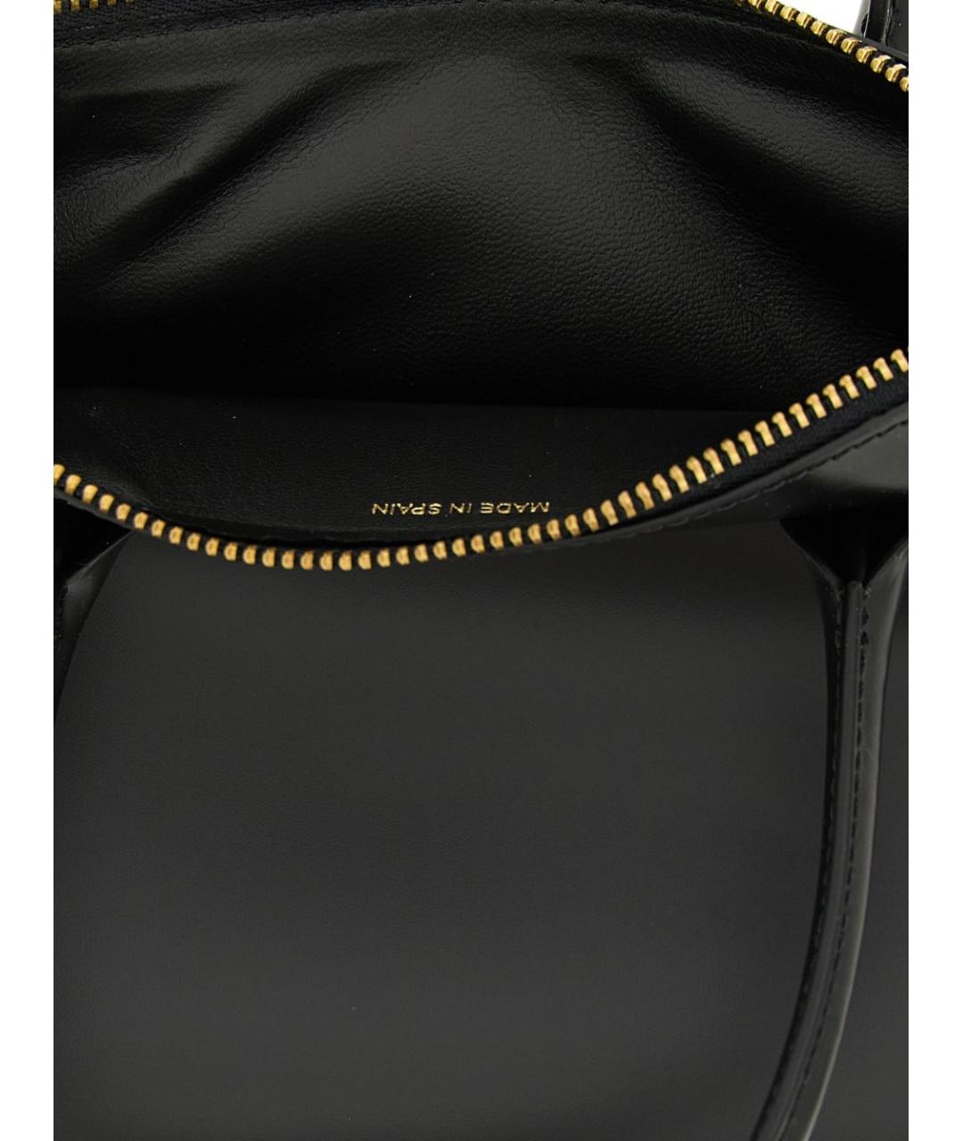 COMME DES GARÇONS WALLET Черная кожаная сумка с короткими ручками, фото 4