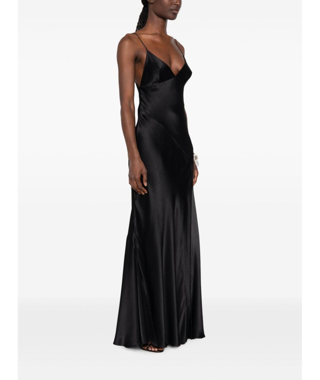 ALBERTA FERRETTI Черное вискозное вечернее платье, фото 5