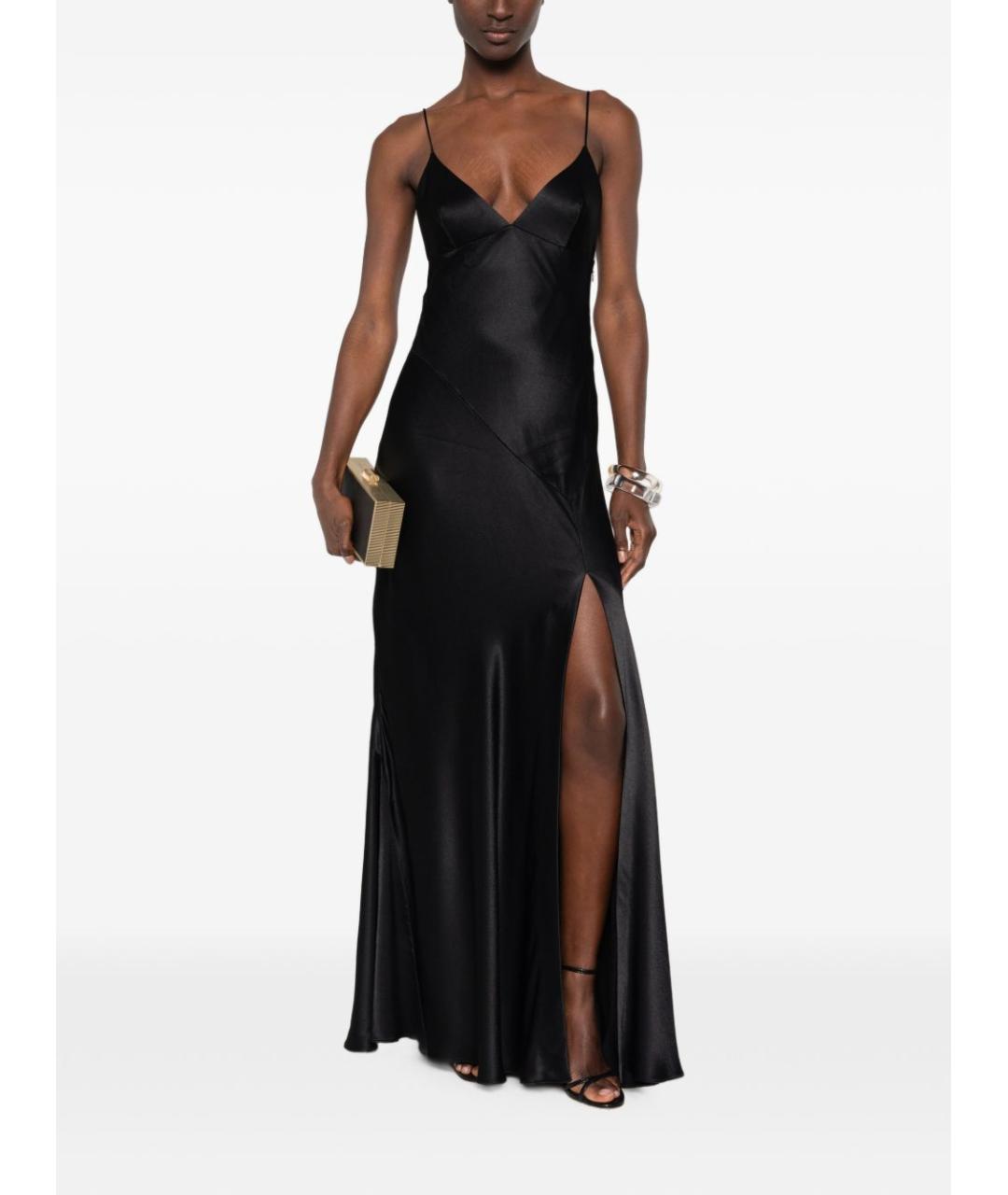 ALBERTA FERRETTI Черное вискозное вечернее платье, фото 2