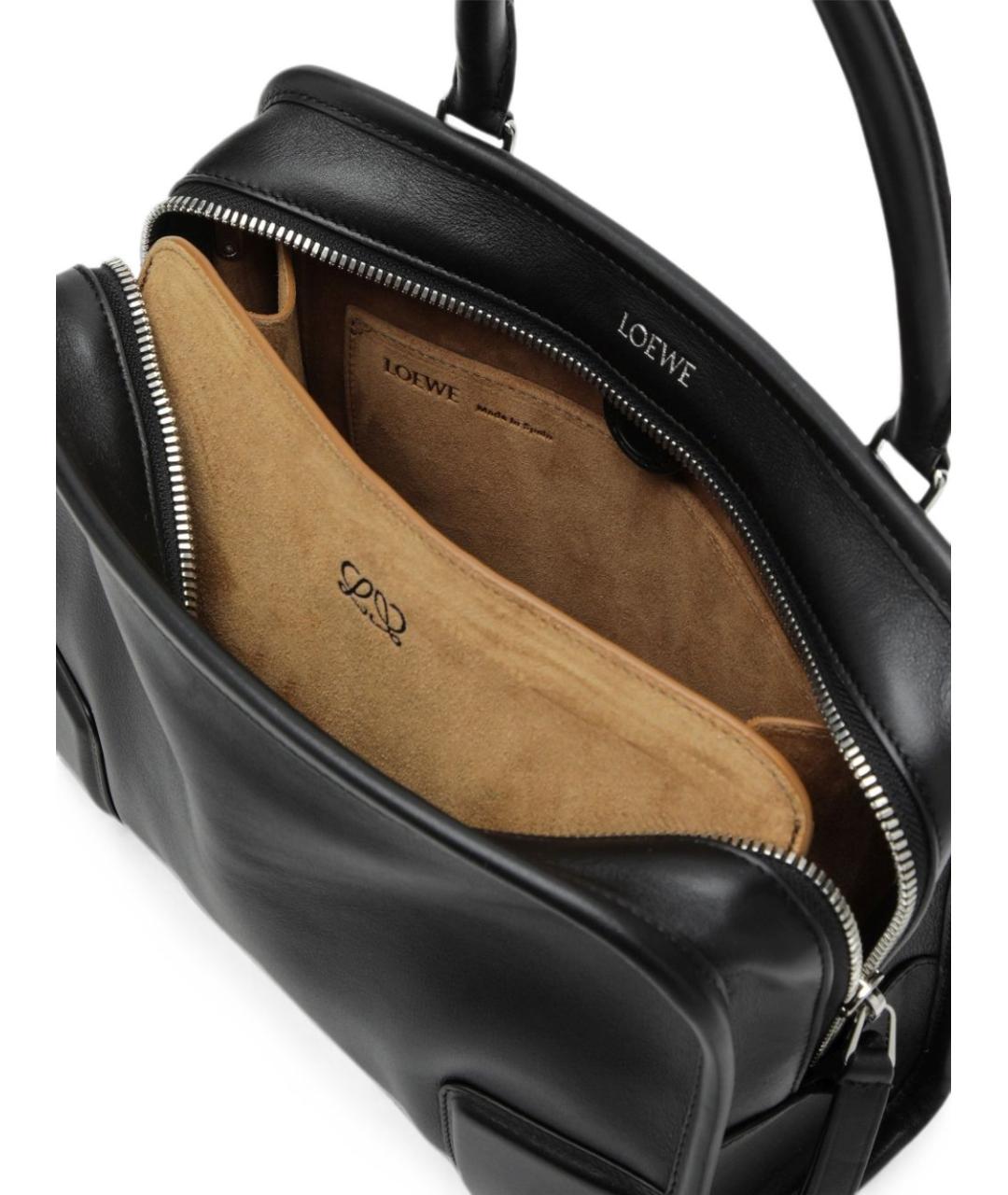 LOEWE Черная кожаная сумка тоут, фото 2