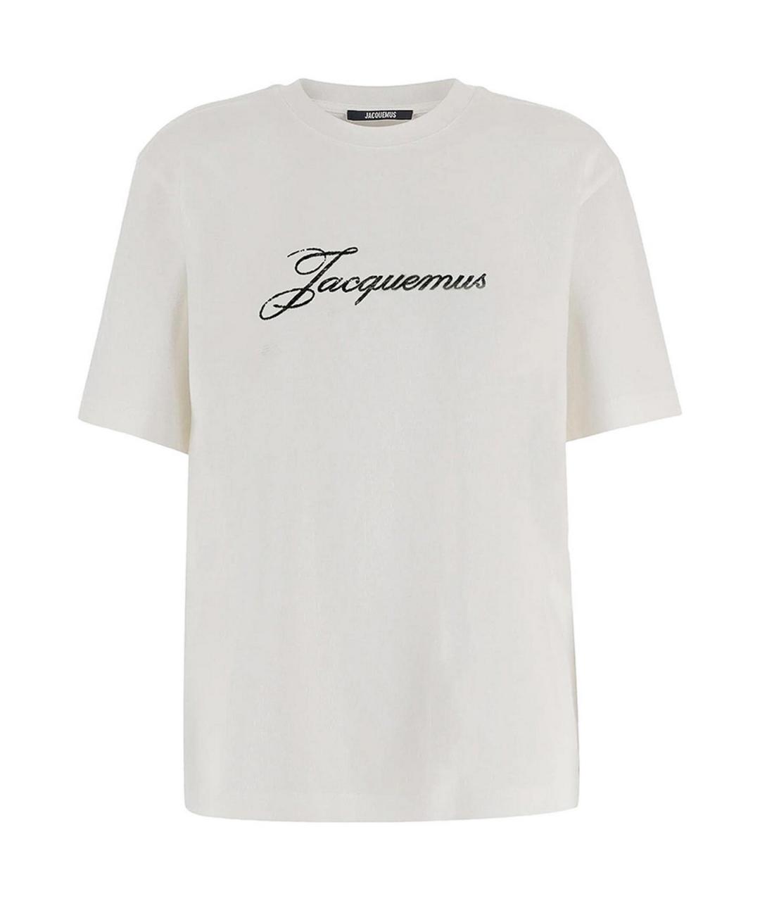 JACQUEMUS Белая хлопковая футболка, фото 1