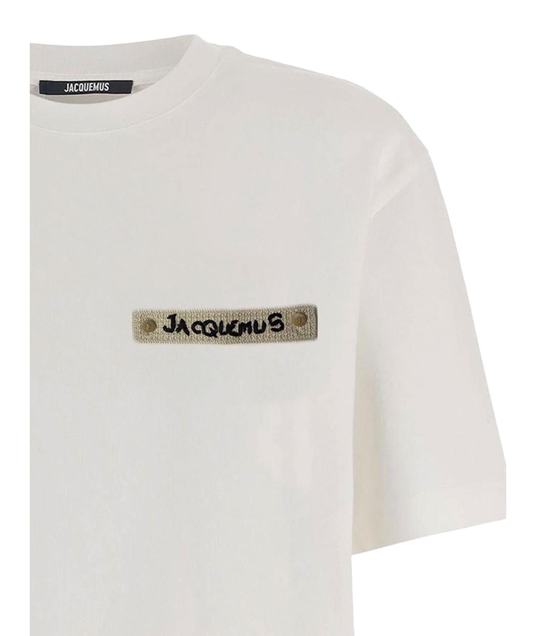 JACQUEMUS Белая хлопковая футболка, фото 3