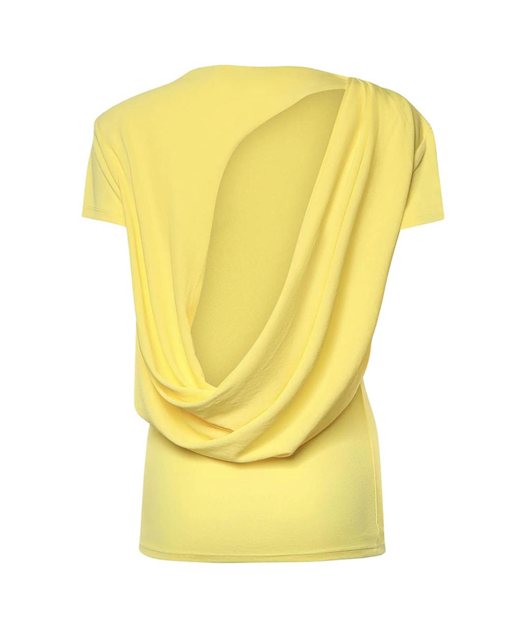JACQUEMUS Желтая шелковая футболка, фото 2