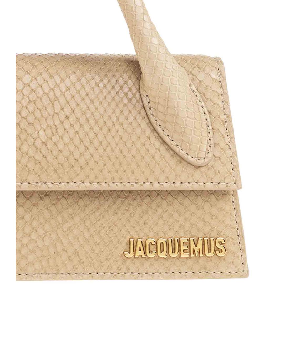 JACQUEMUS Коричневая кожаная сумка с короткими ручками, фото 5