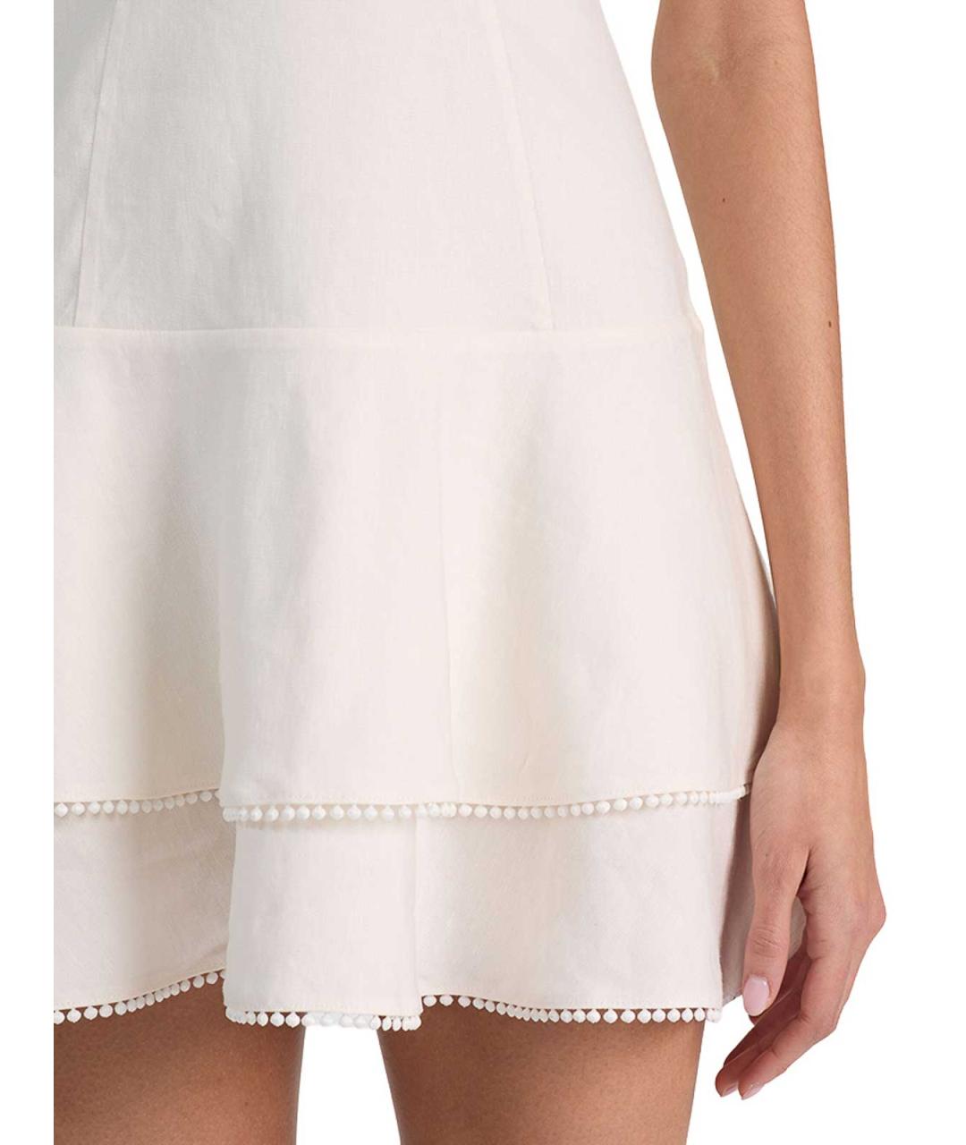 ALICE+OLIVIA Белое льняное повседневное платье, фото 3