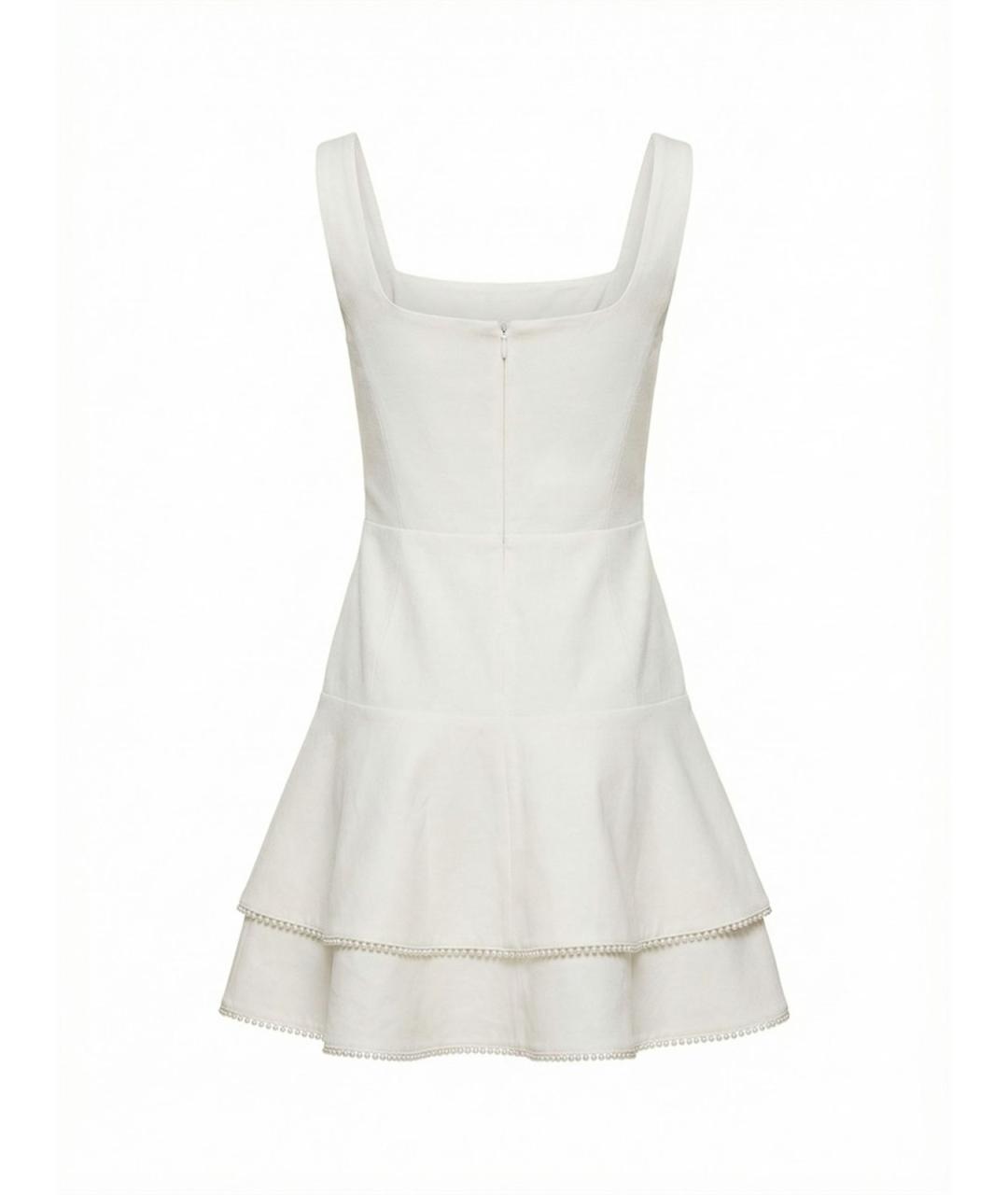 ALICE+OLIVIA Белое льняное повседневное платье, фото 2