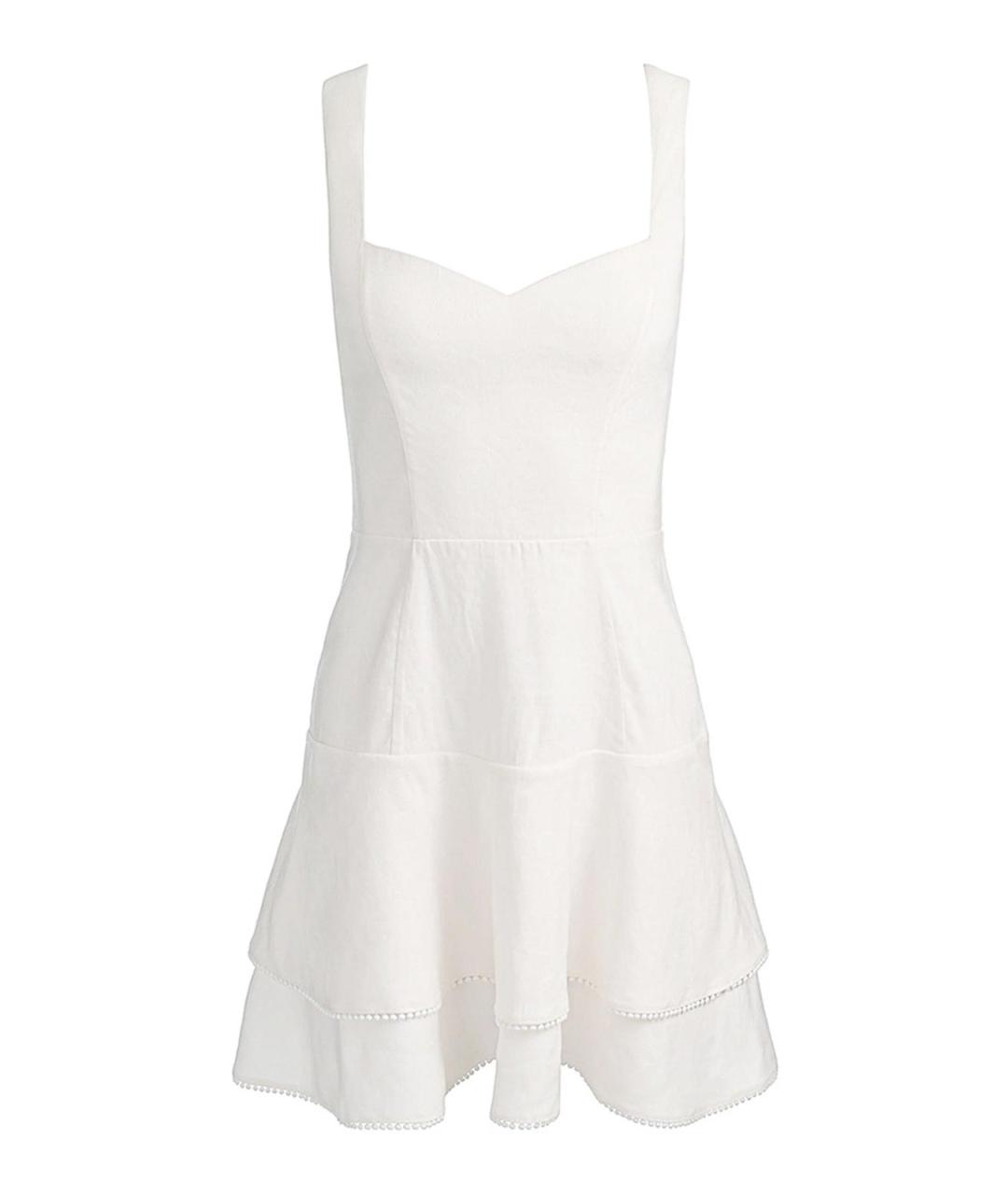ALICE+OLIVIA Белое льняное повседневное платье, фото 1
