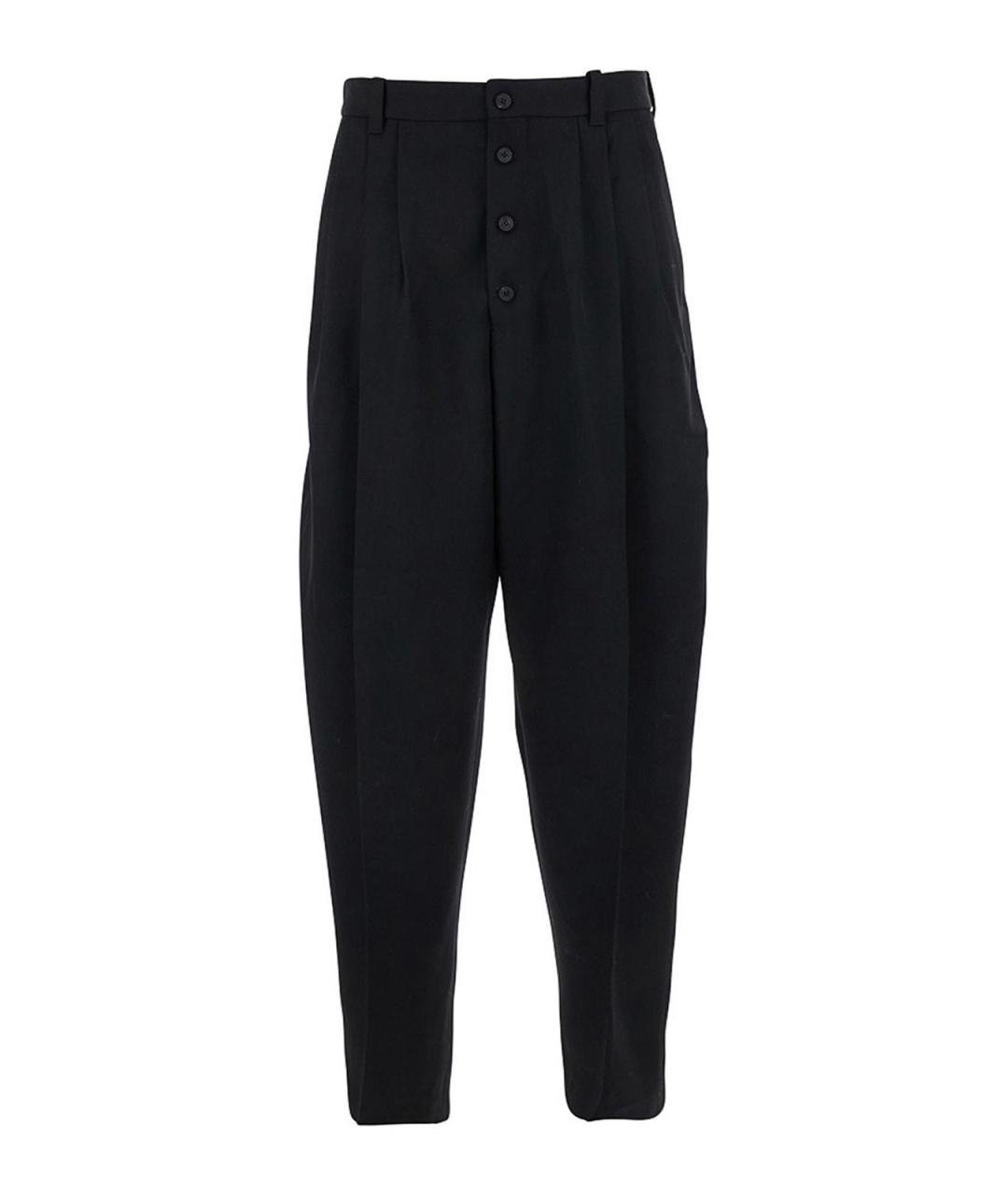 JACQUEMUS Черные шерстяные повседневные брюки, фото 1