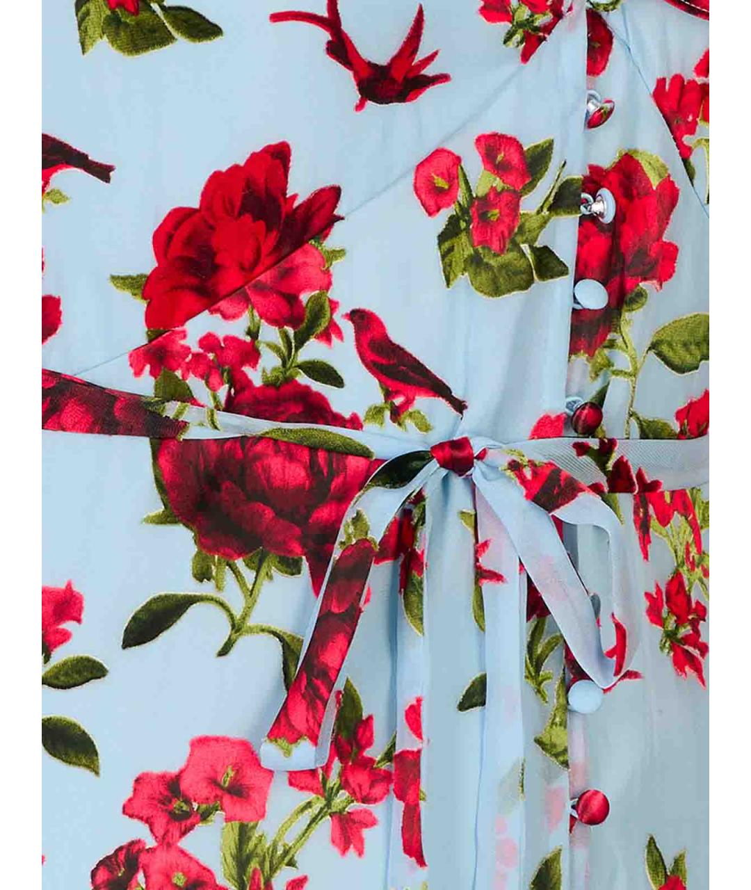 ALICE+OLIVIA Синее шелковое платье, фото 3