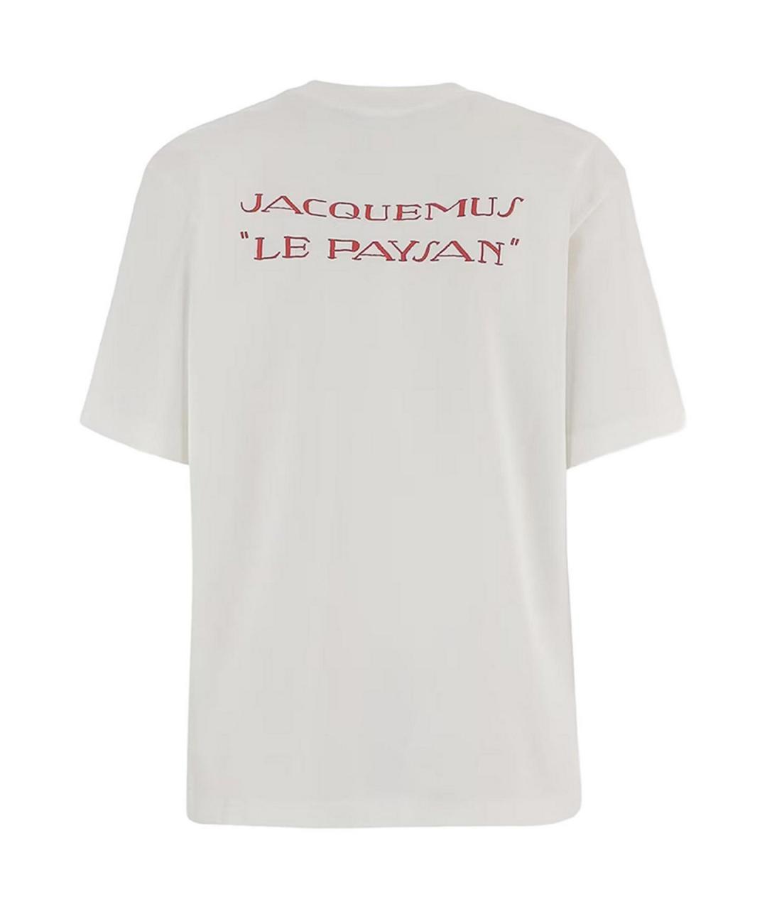 JACQUEMUS Белая хлопковая футболка, фото 2