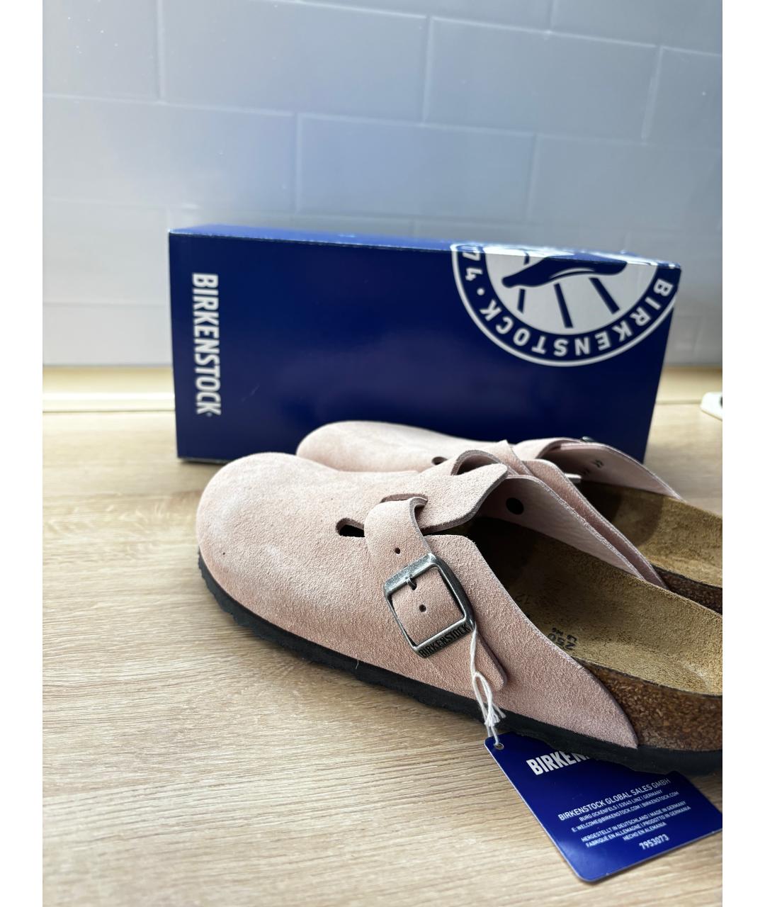 BIRKENSTOCK Розовые замшевые сабо, фото 3