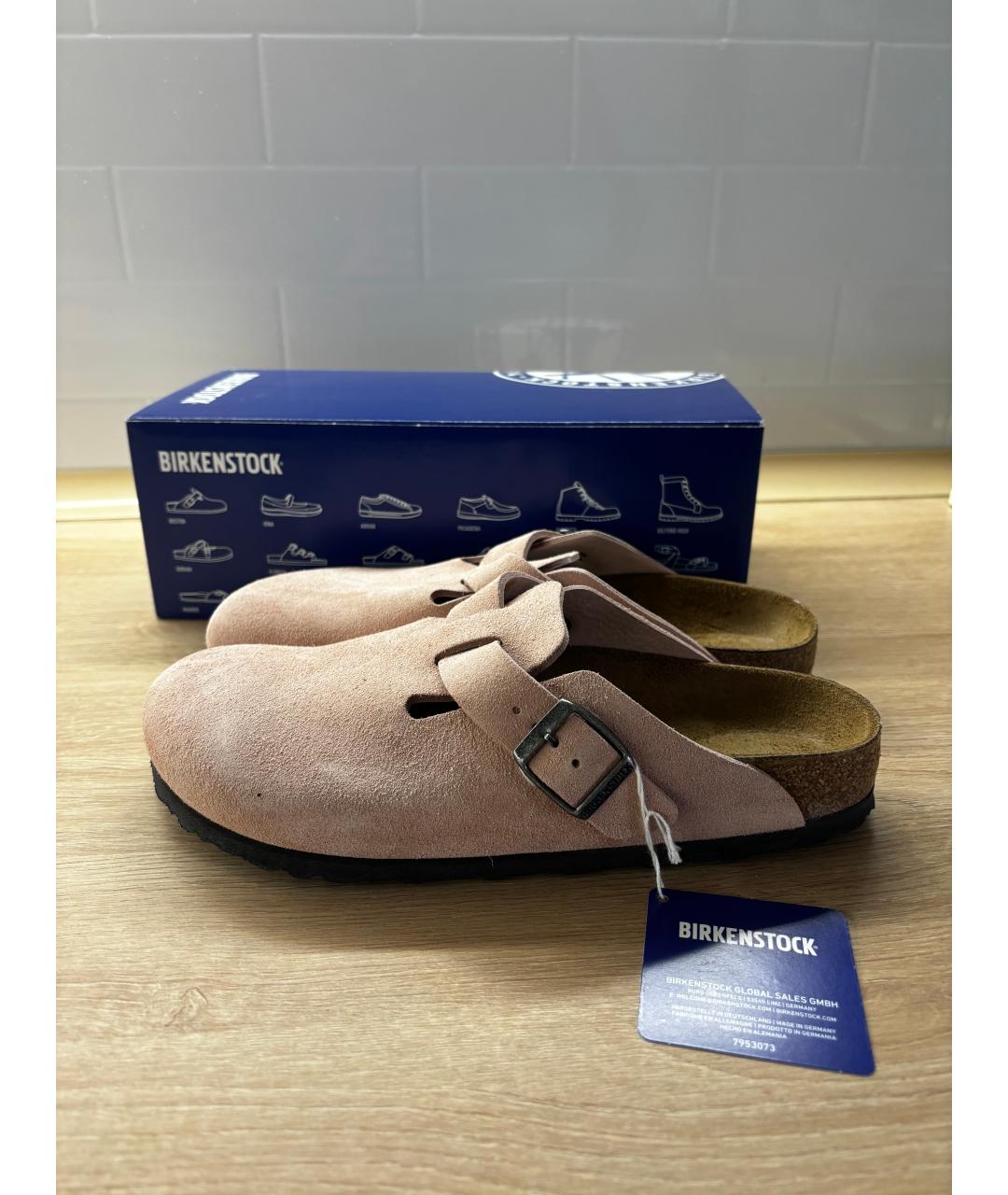 BIRKENSTOCK Розовые замшевые сабо, фото 10