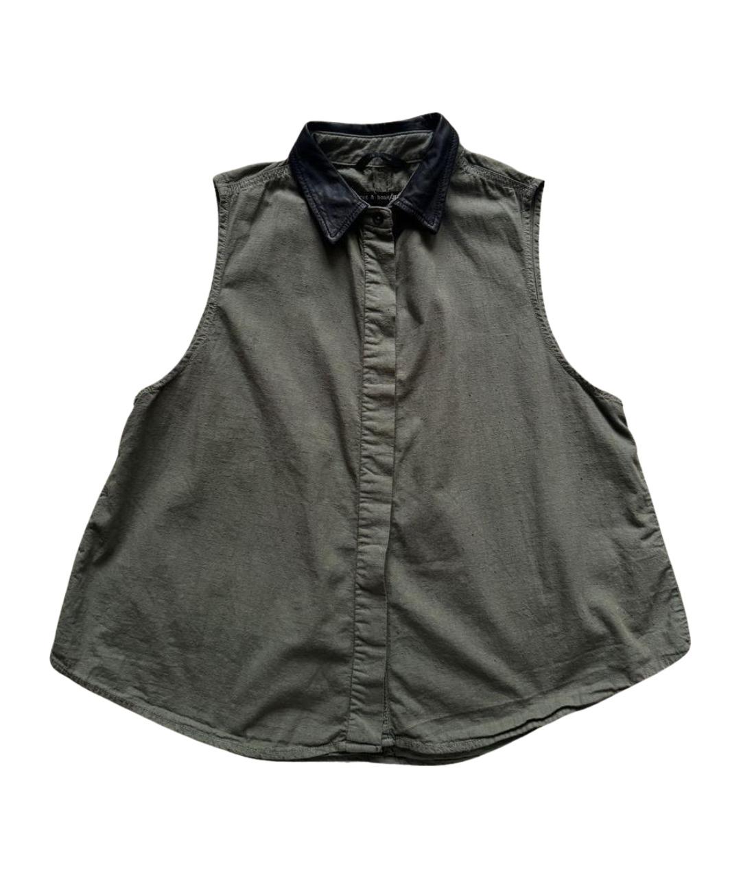 RAG & BONE Хаки хлопковая рубашка, фото 1