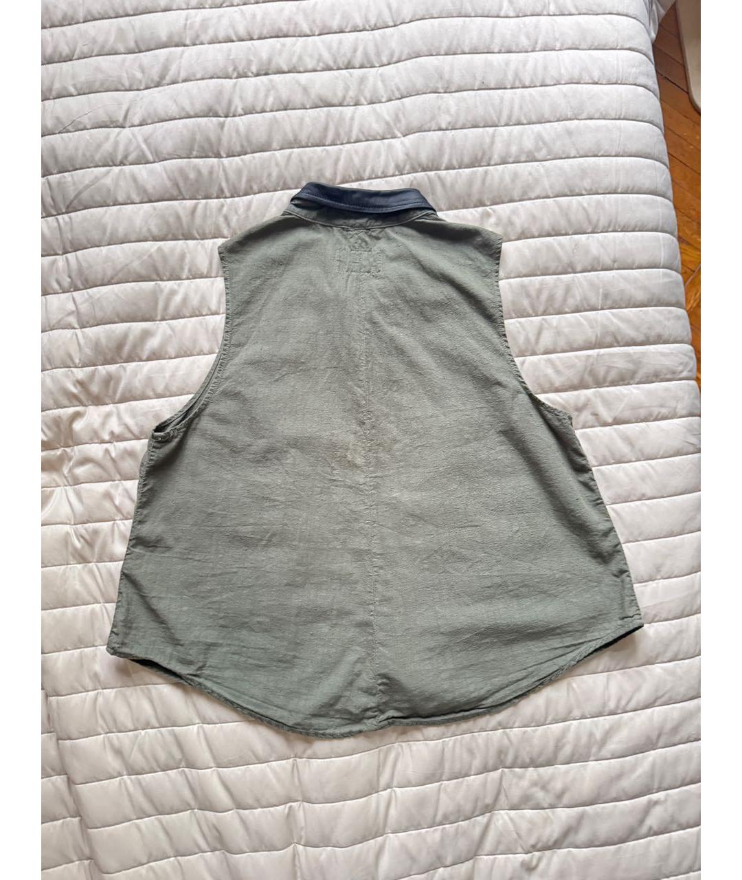 RAG & BONE Хаки хлопковая рубашка, фото 2