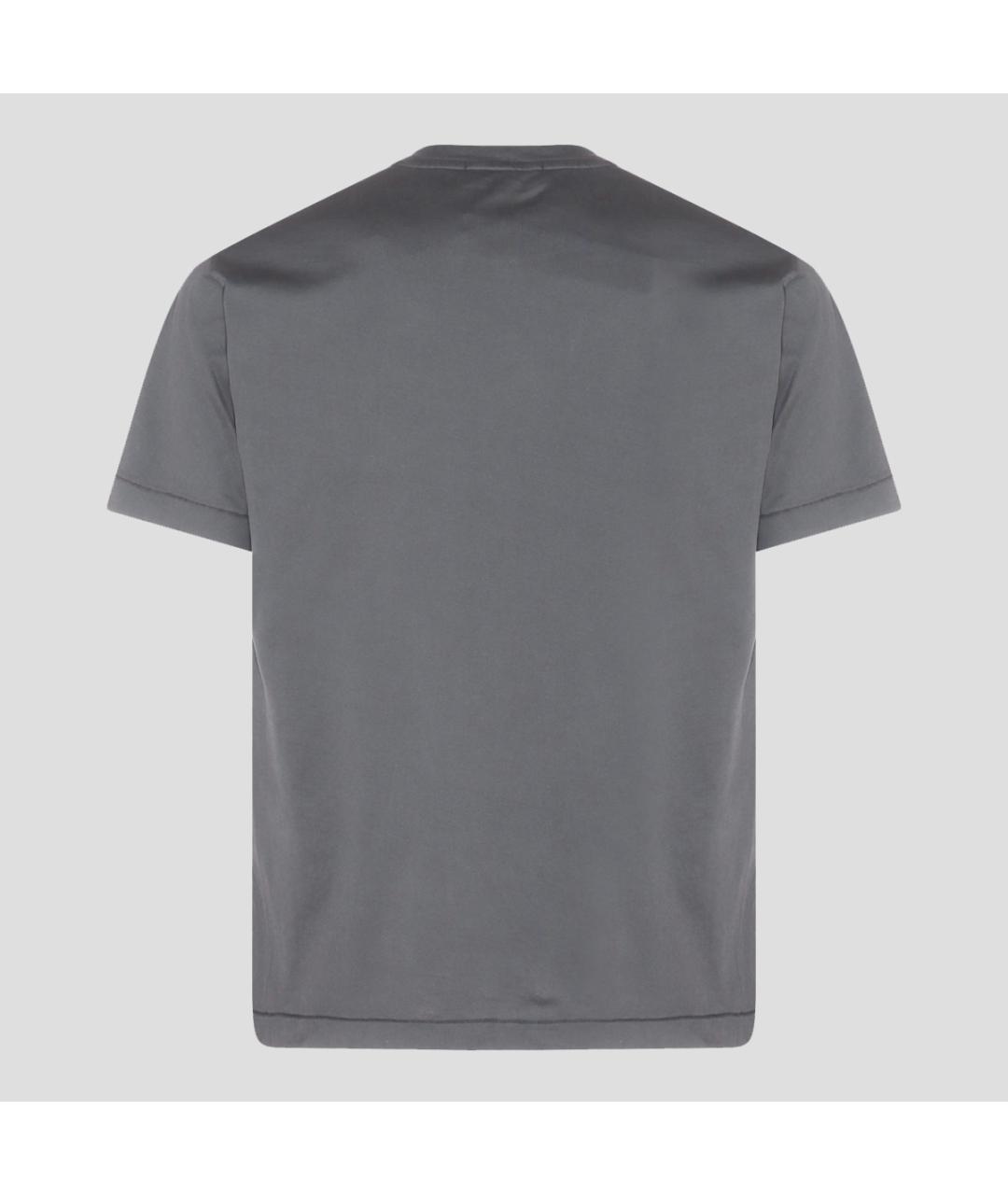 STONE ISLAND Серая хлопковая футболка, фото 2