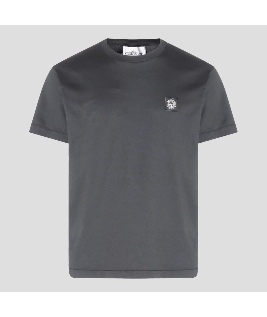 STONE ISLAND Серая хлопковая футболка, фото 3