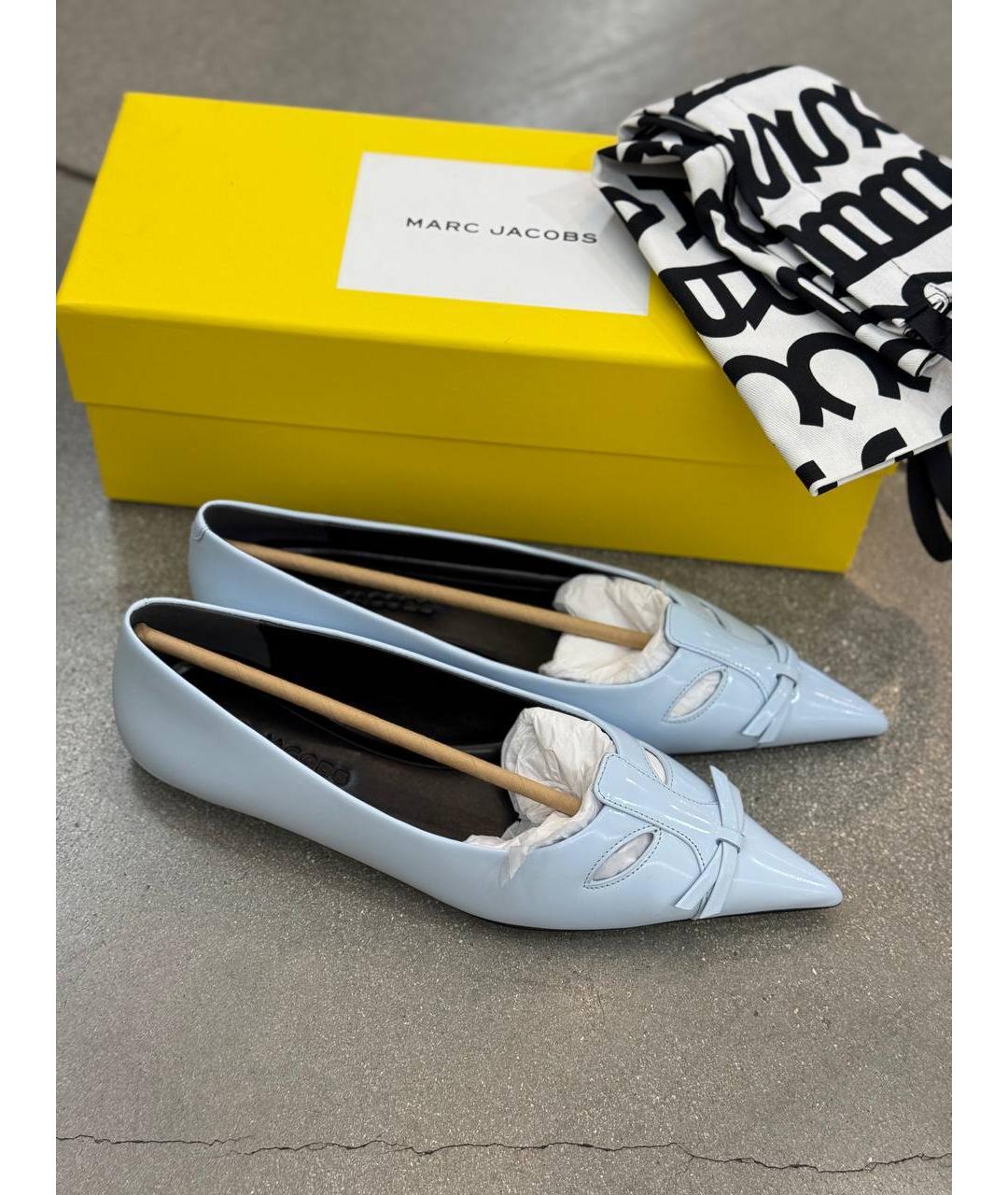 MARC JACOBS Голубые балетки из лакированной кожи, фото 4