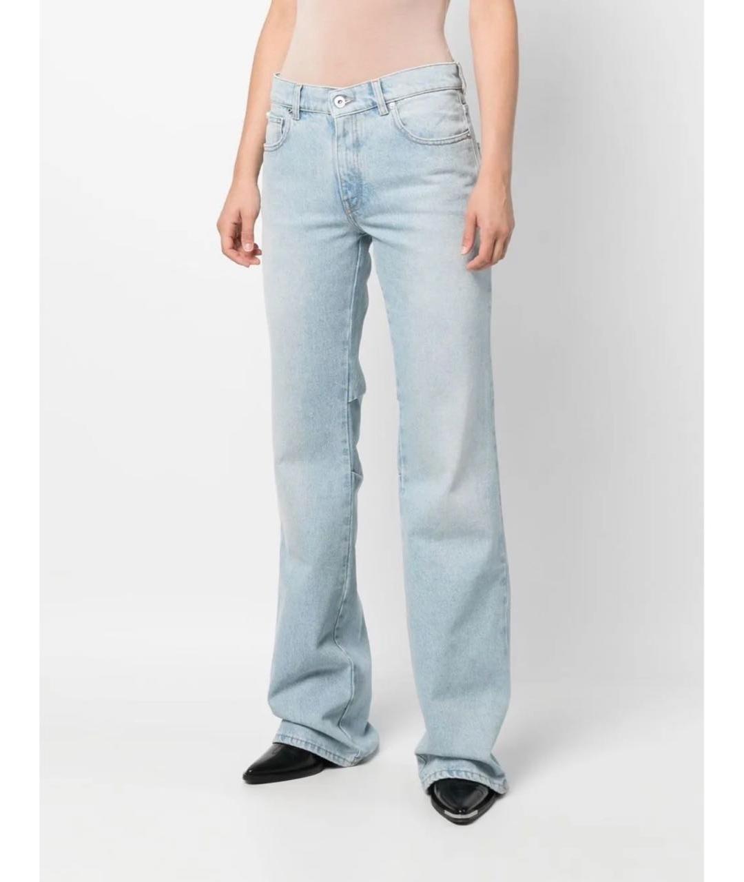 OFF-WHITE Голубые хлопковые джинсы клеш, фото 2