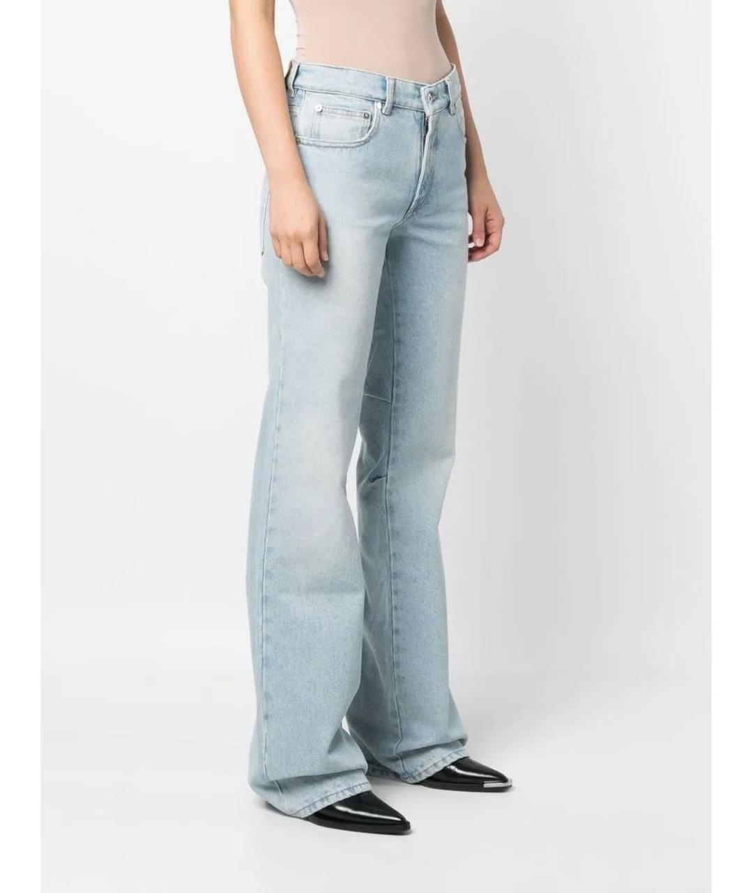 OFF-WHITE Голубые хлопковые джинсы клеш, фото 3
