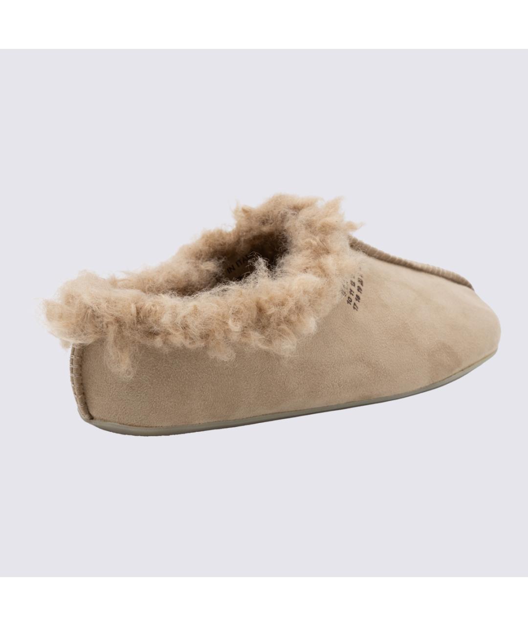 MM6 MAISON MARGIELA Бежевые замшевые сабо, фото 3