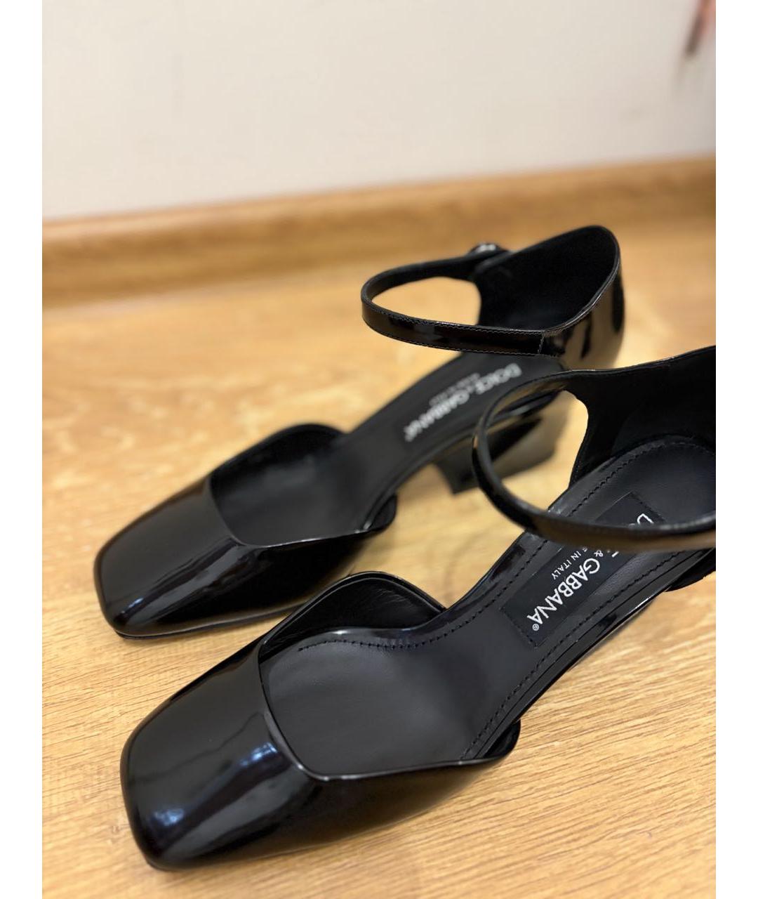 DOLCE&GABBANA Черные кожаные туфли, фото 4