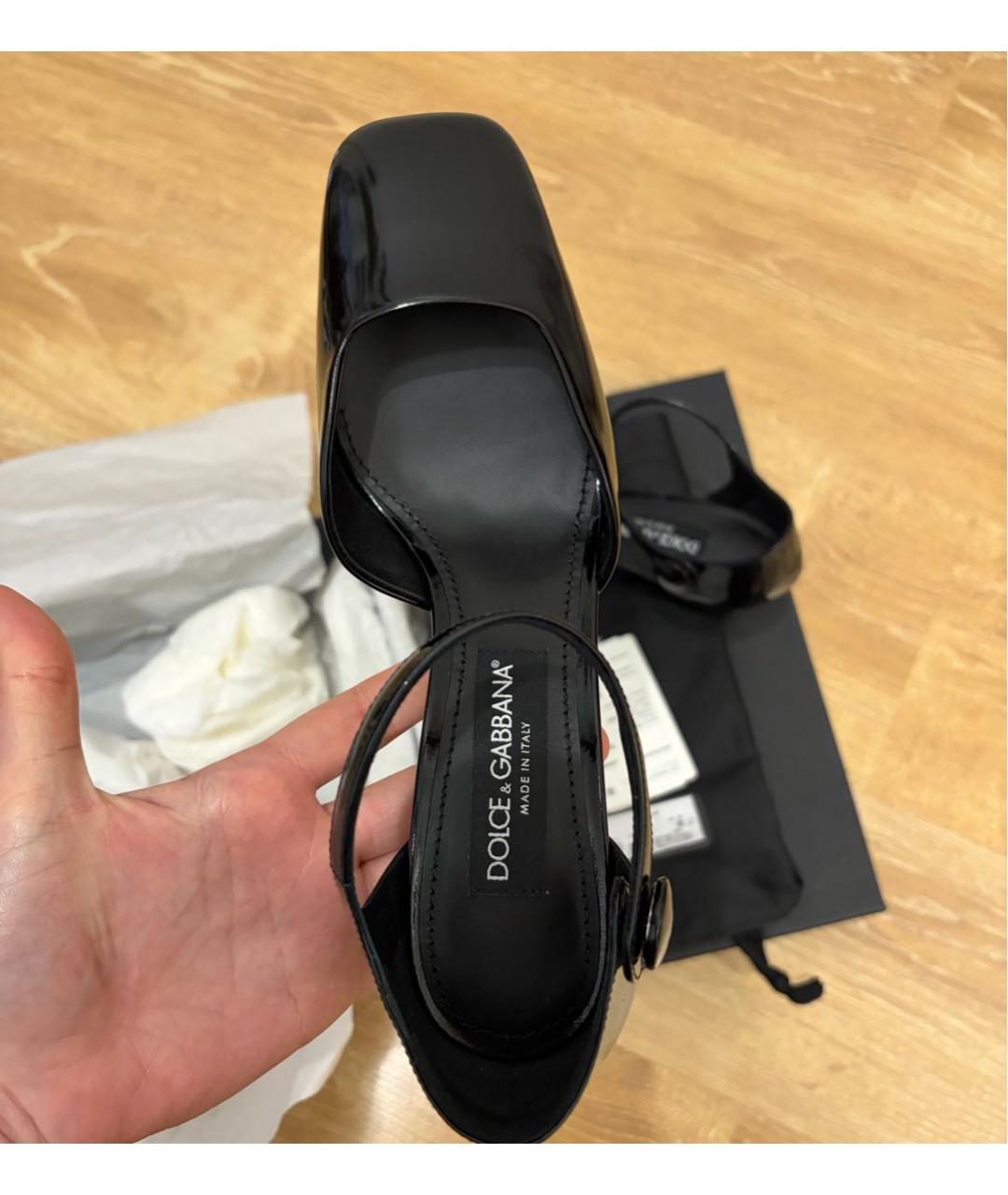 DOLCE&GABBANA Черные кожаные туфли, фото 7