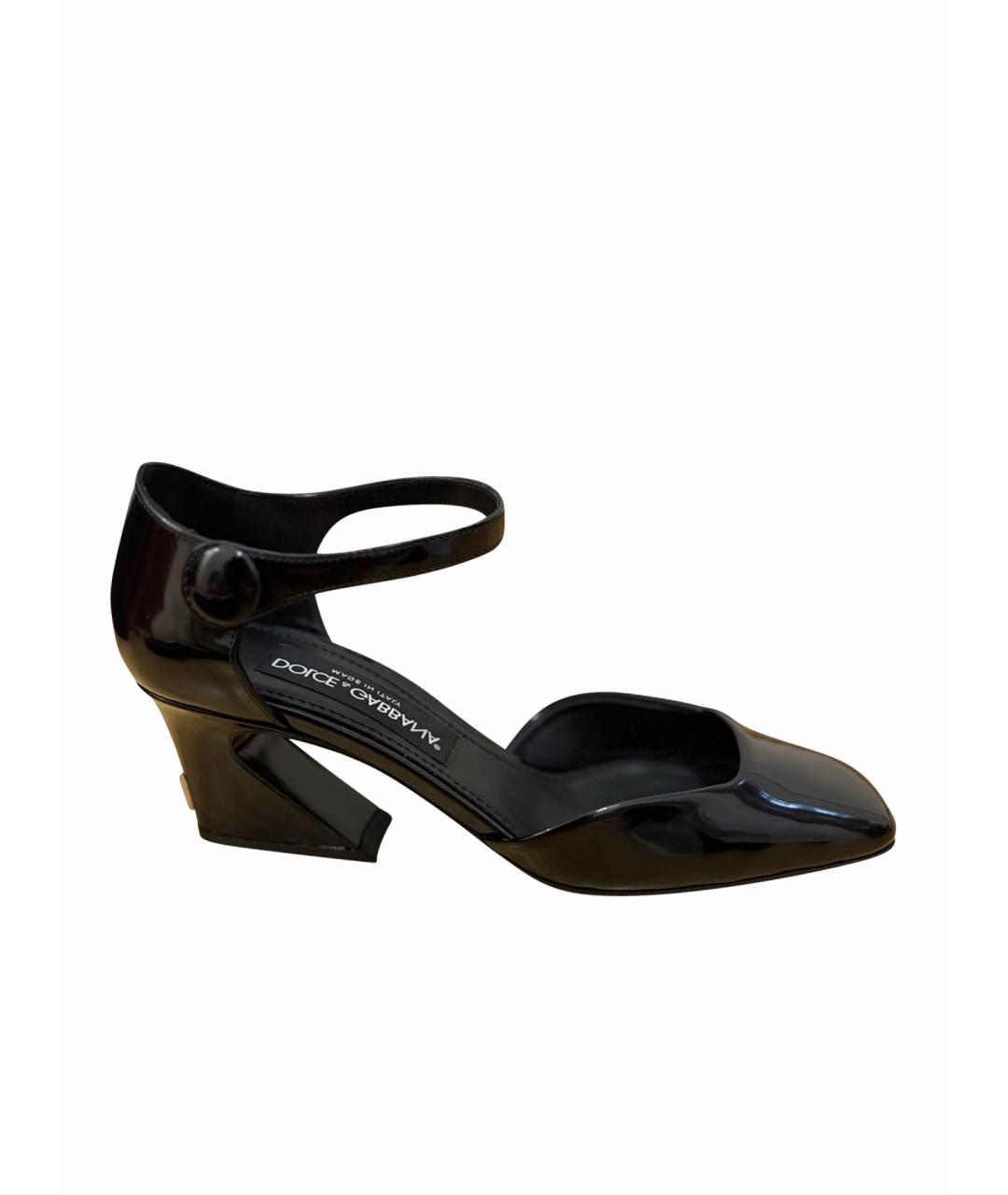 DOLCE&GABBANA Черные кожаные туфли, фото 1