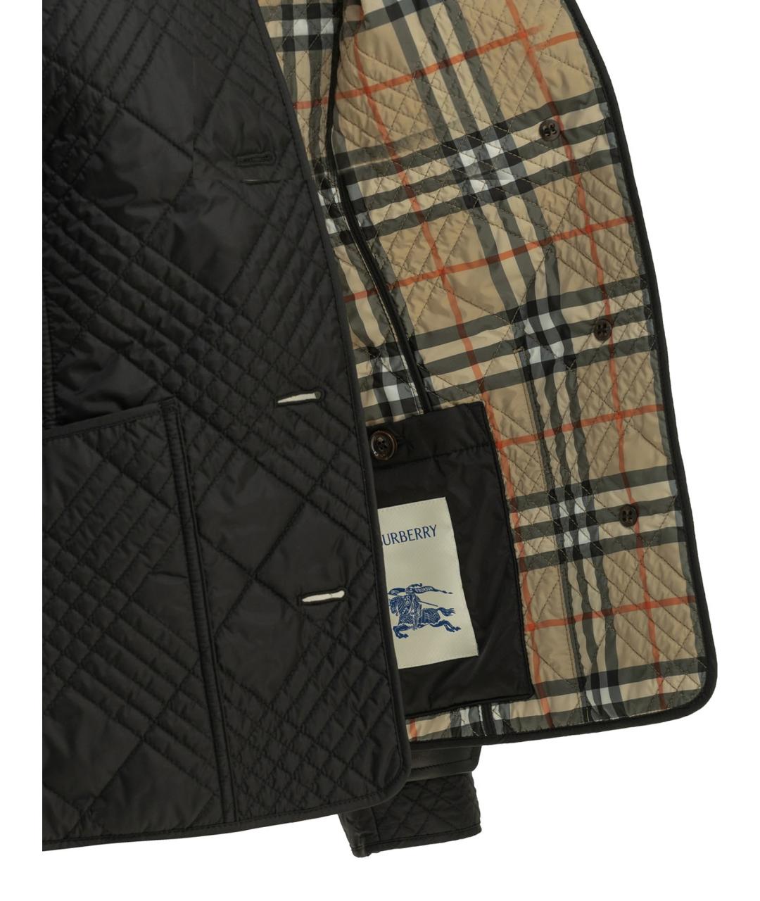 BURBERRY Черная полиамидовая куртка, фото 4