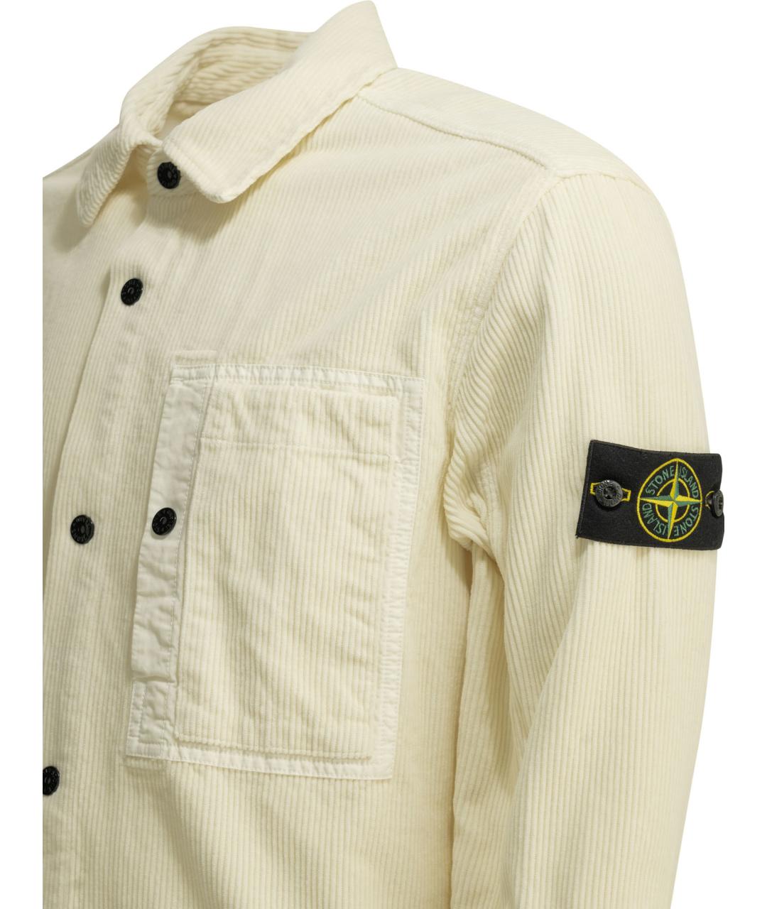 STONE ISLAND Белая хлопковая куртка, фото 4