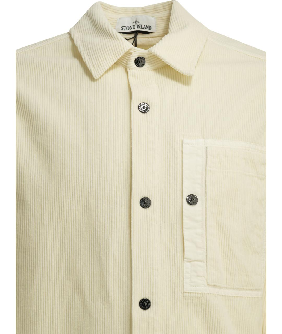 STONE ISLAND Белая хлопковая куртка, фото 3