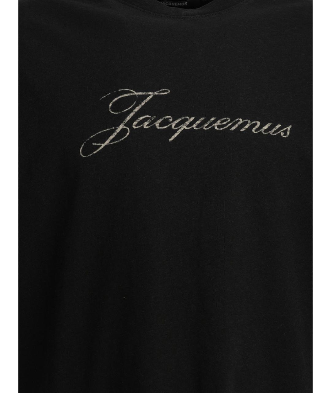 JACQUEMUS Черная хлопковая футболка, фото 3
