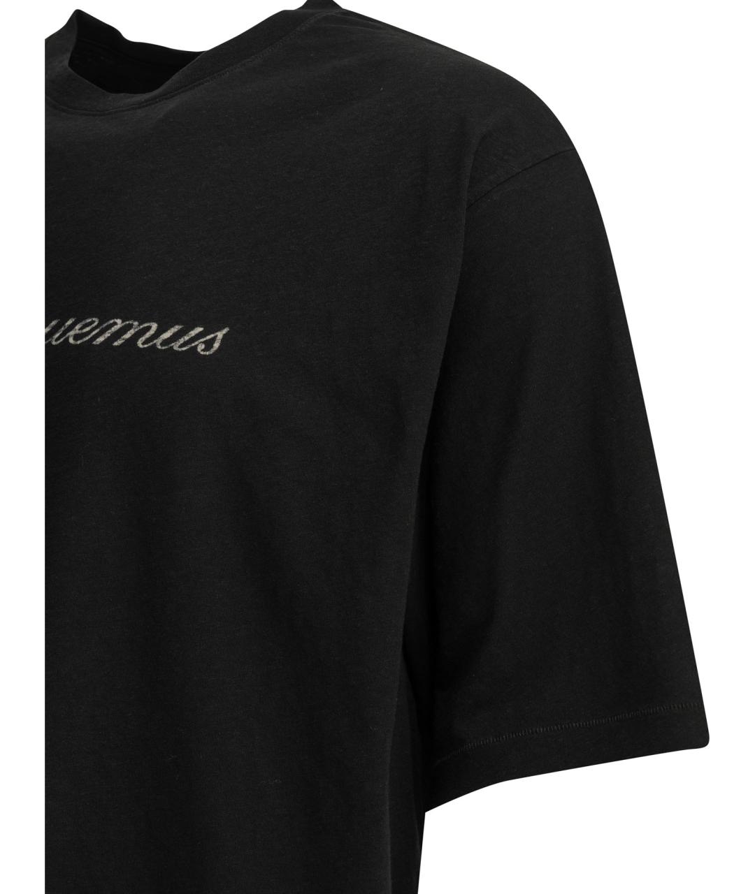 JACQUEMUS Черная хлопковая футболка, фото 4