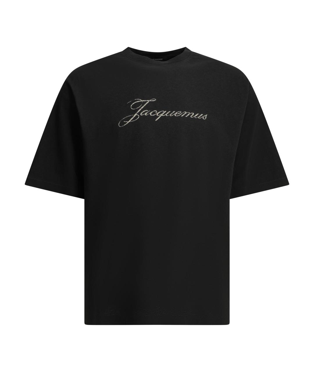 JACQUEMUS Черная хлопковая футболка, фото 1