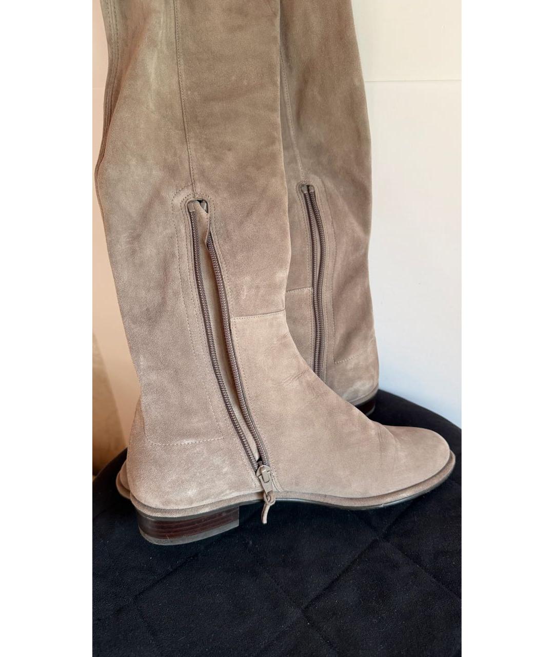 STUART WEITZMAN Антрацитовые замшевые сапоги, фото 7
