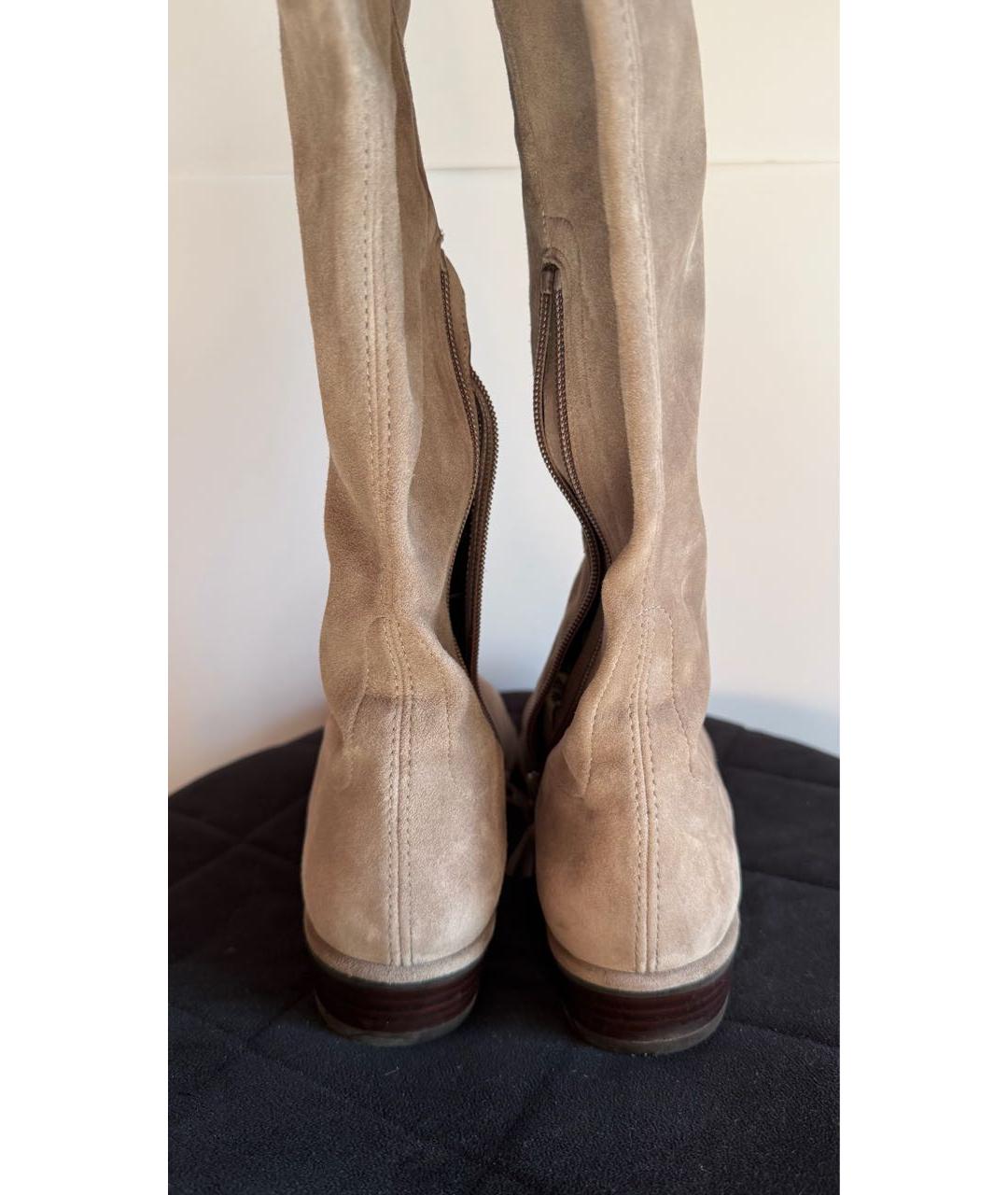STUART WEITZMAN Антрацитовые замшевые сапоги, фото 4
